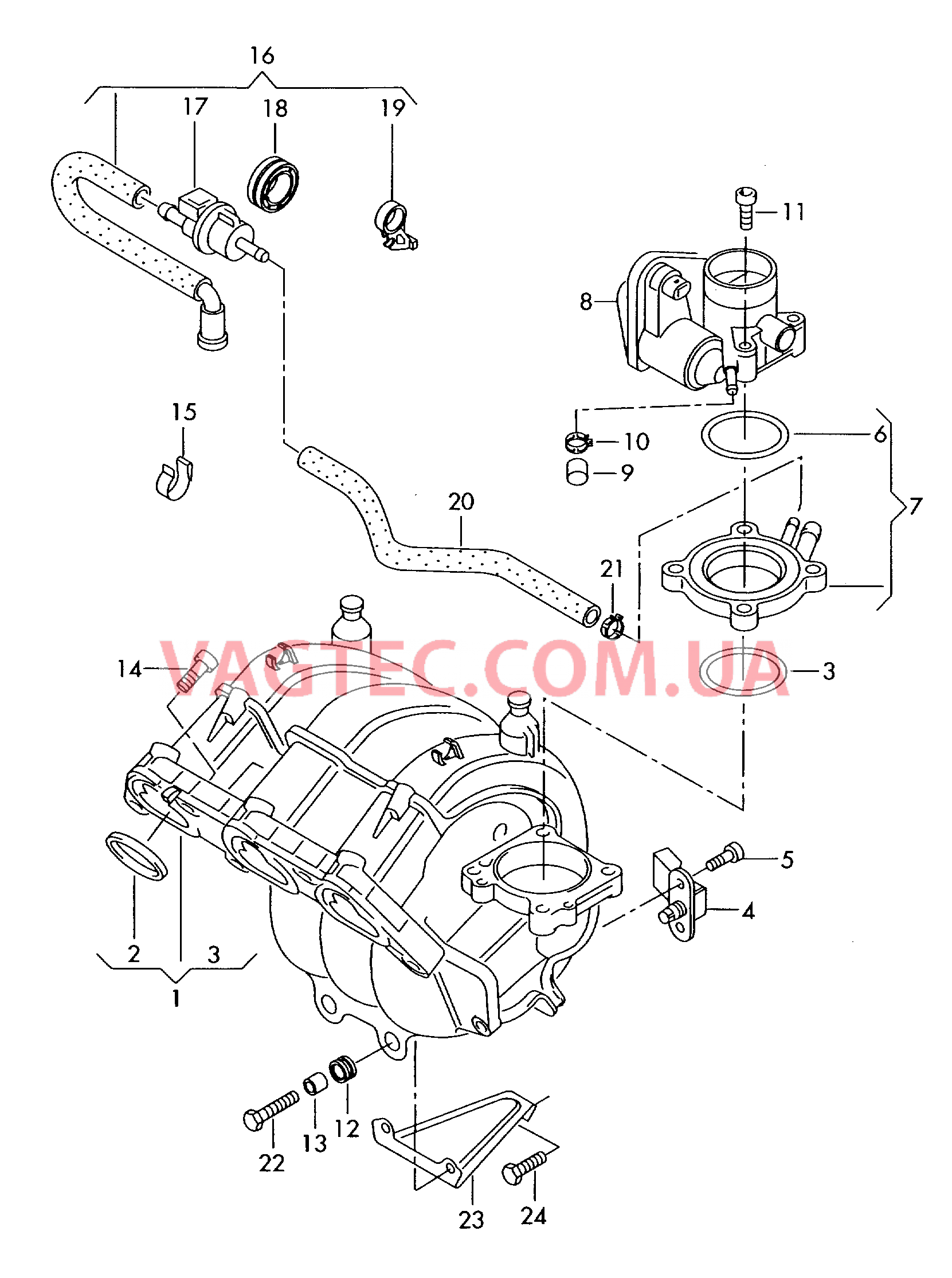 Cистема впуска воздуха Cистема улавл. паров топлива  для VOLKSWAGEN Polo 2004