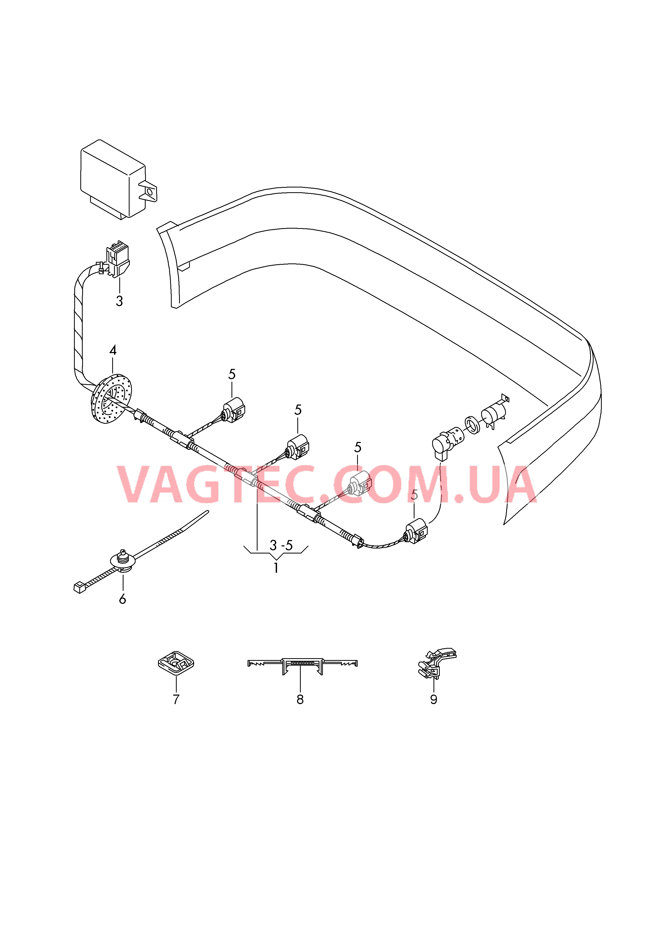 Жгут проводов для бампера для а/м с системой помощи при парковке  для VOLKSWAGEN Polo 2017