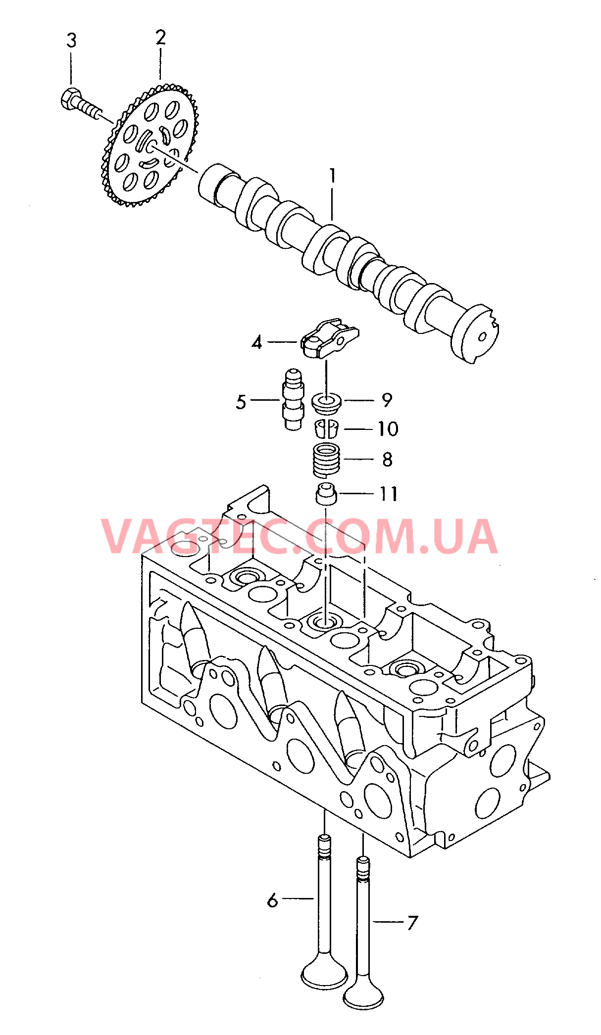 Распределительный вал, клапаны  для VOLKSWAGEN Polo 2005-1