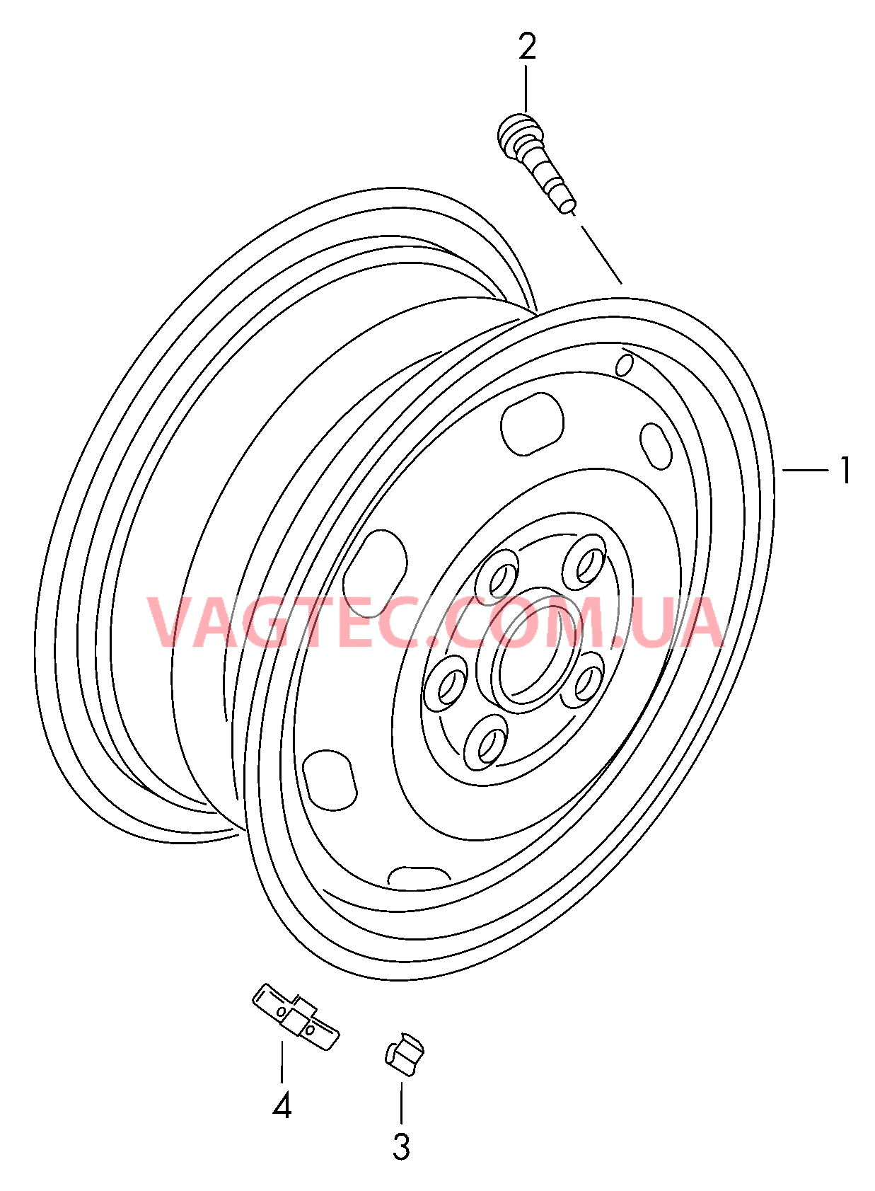 Стальной диск (только для запасного колеса)  для VOLKSWAGEN Polo 2014-3