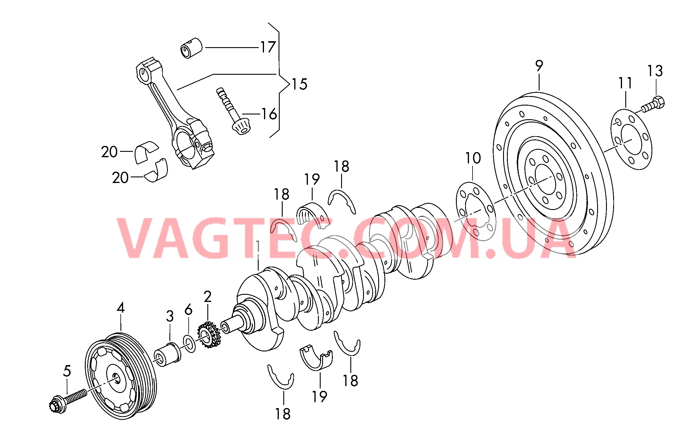 Коленчатый вал Шатун Опора  для VOLKSWAGEN Polo 2017