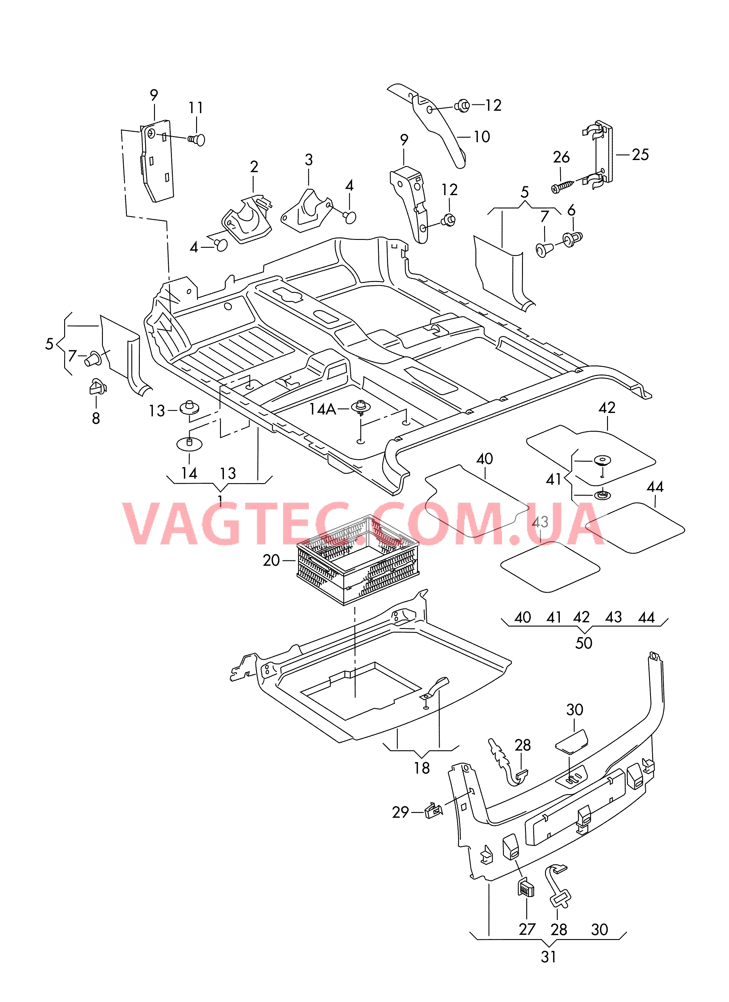 Коврики Упор для ног Накладка для кронштейна замка Коврик багажника  для VOLKSWAGEN Polo 2007