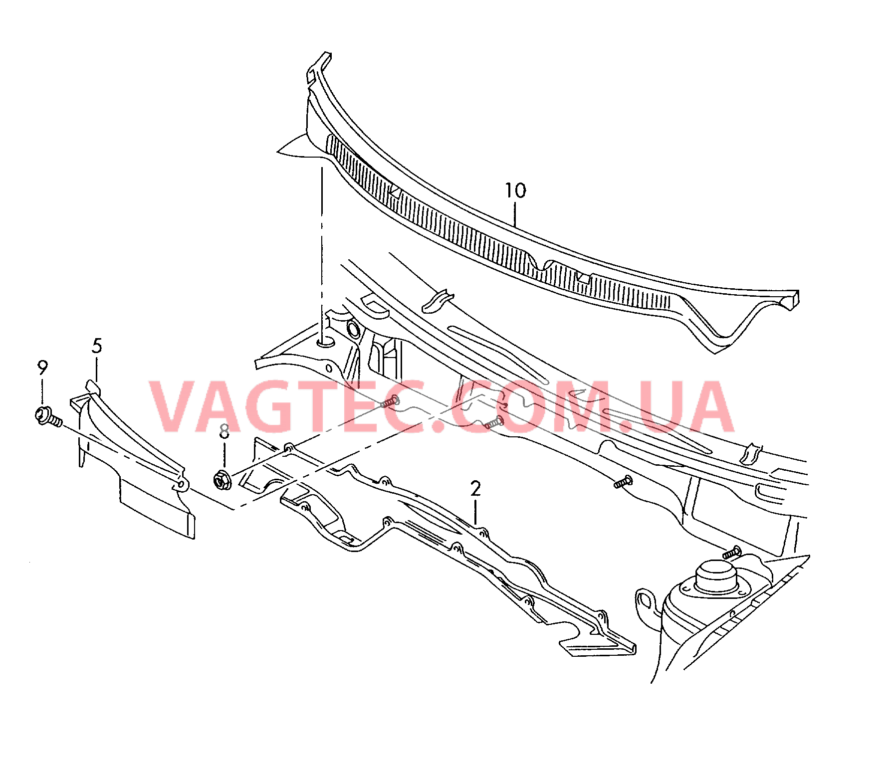 Короб водоотводящий  для VOLKSWAGEN Polo 2009