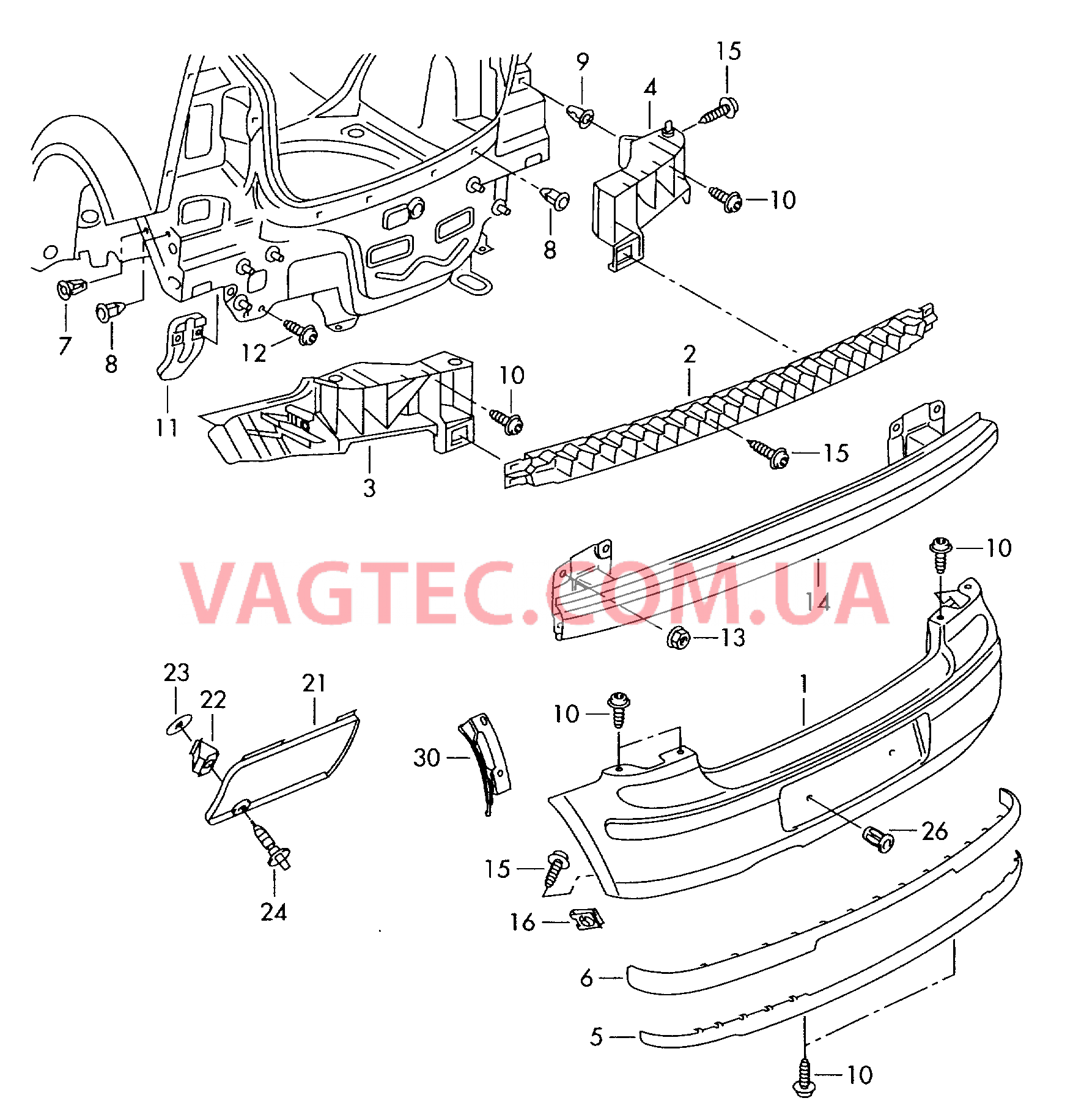 Бампер  для VOLKSWAGEN Polo 2003