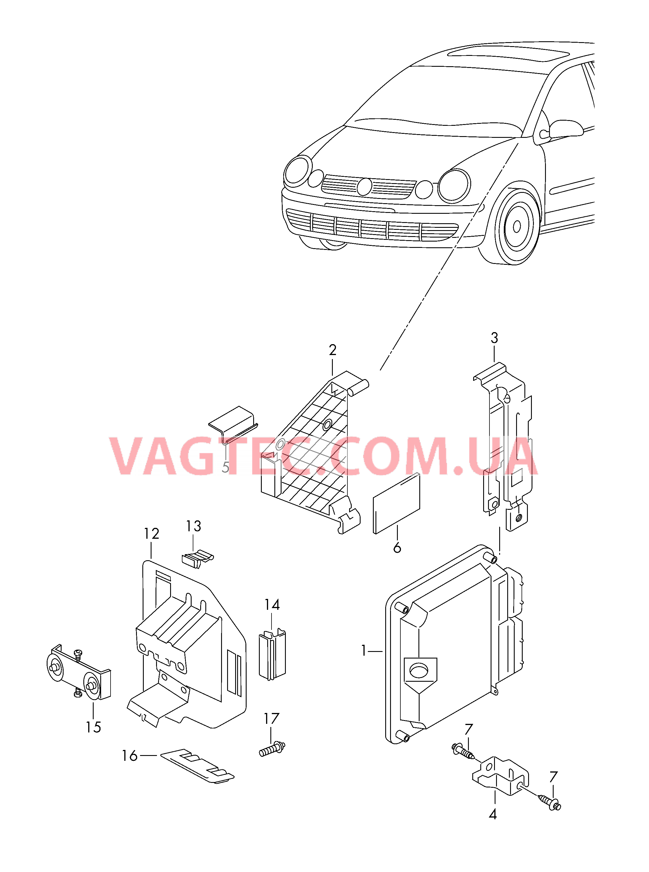 Cписок стартеров  для VOLKSWAGEN Polo 2002-1