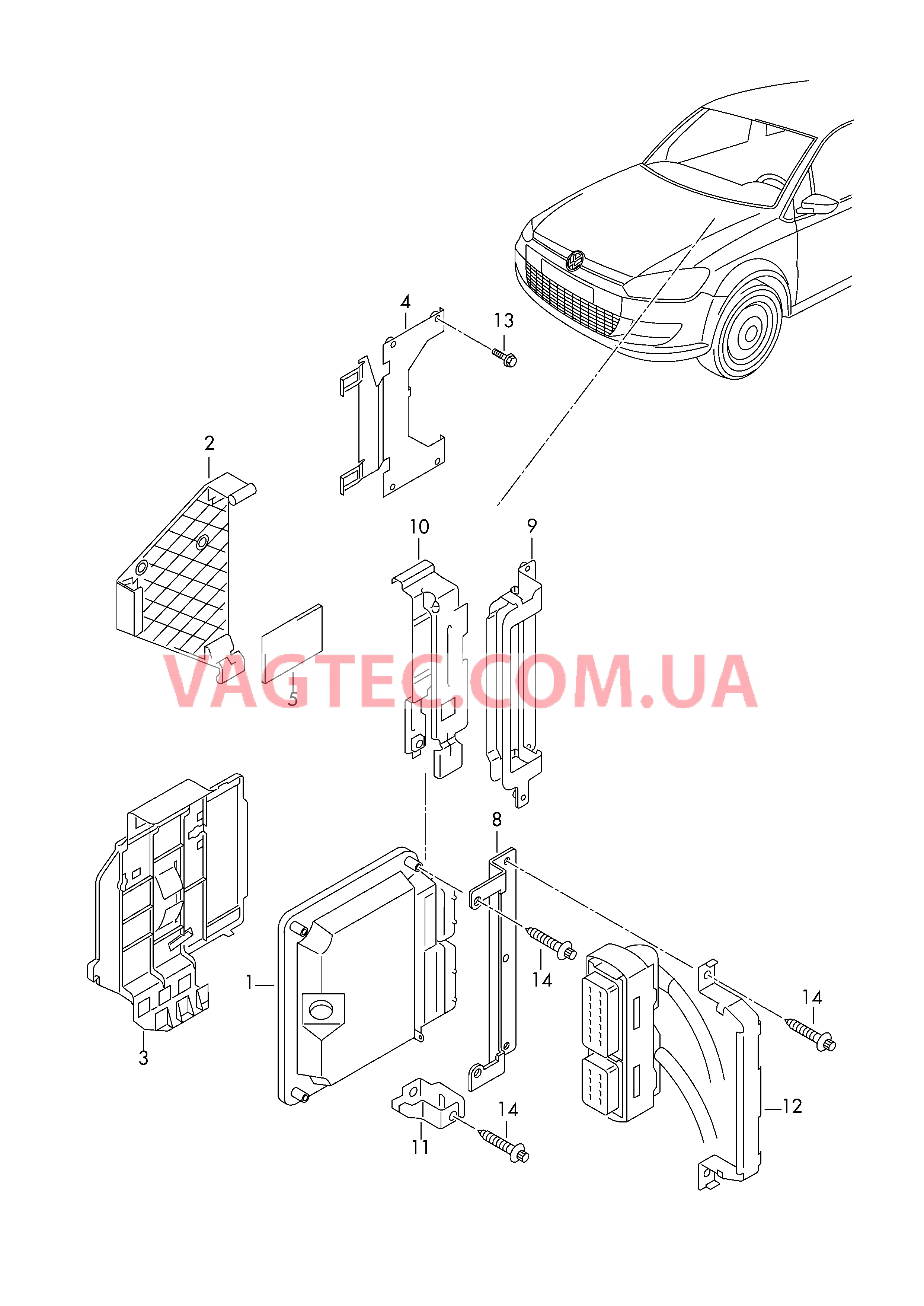 БУ бензинового двигателя Крепёжные детали  для VOLKSWAGEN Polo 2012-2
