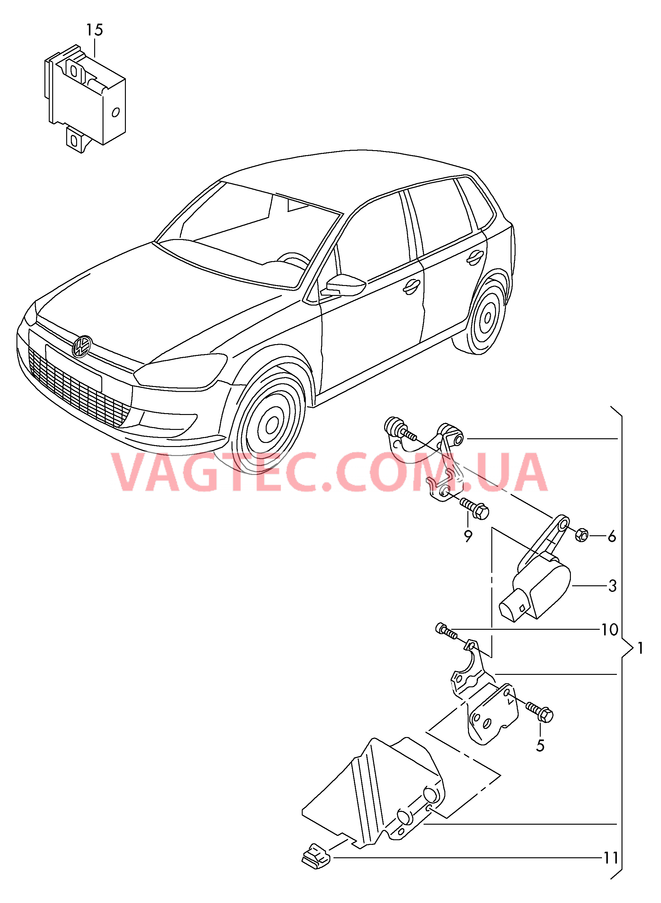 Датчик корректора фар  для VOLKSWAGEN Polo 2010-1