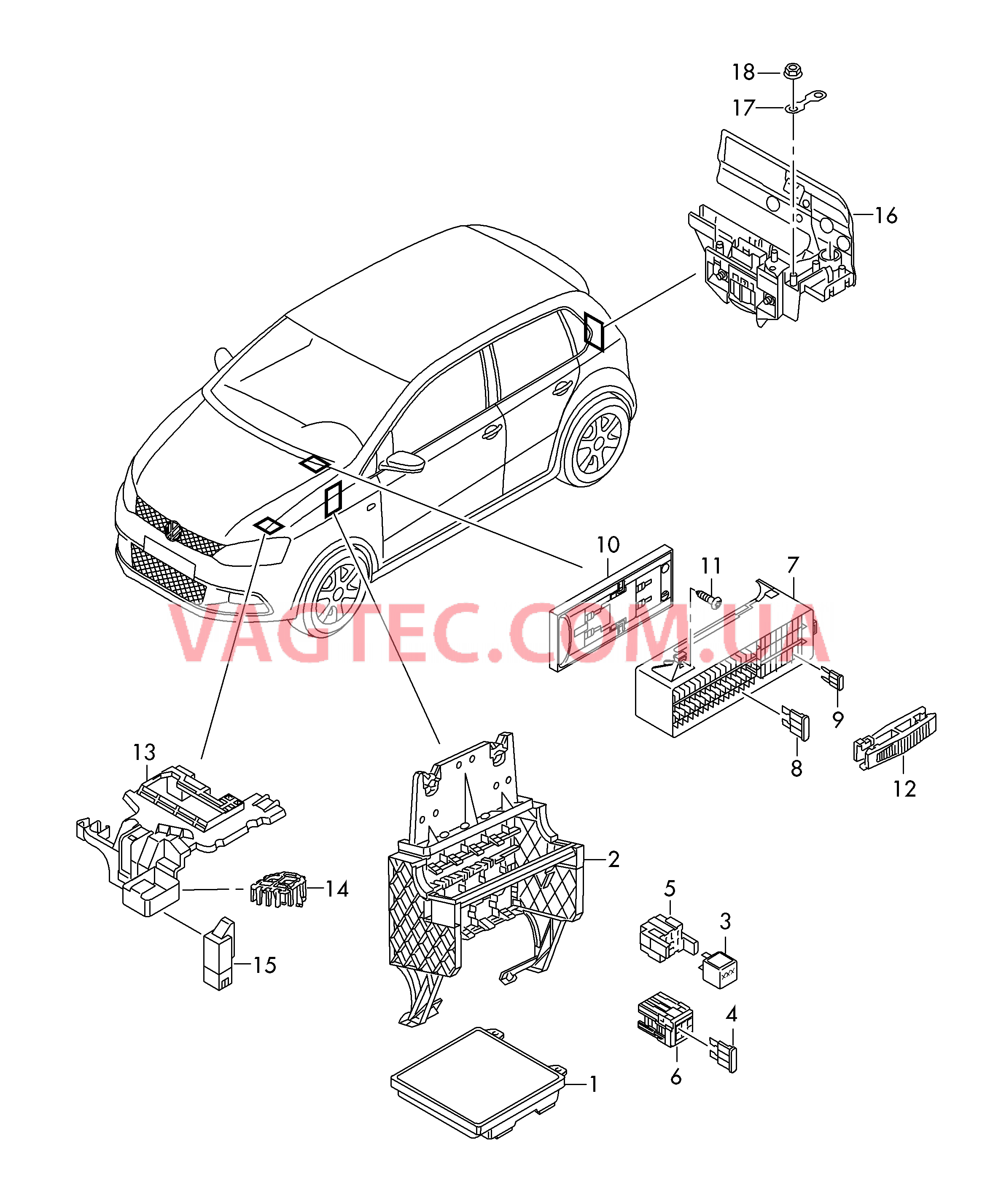 Блок коммутационный Предохранители Реле  для VOLKSWAGEN Polo 2014-2