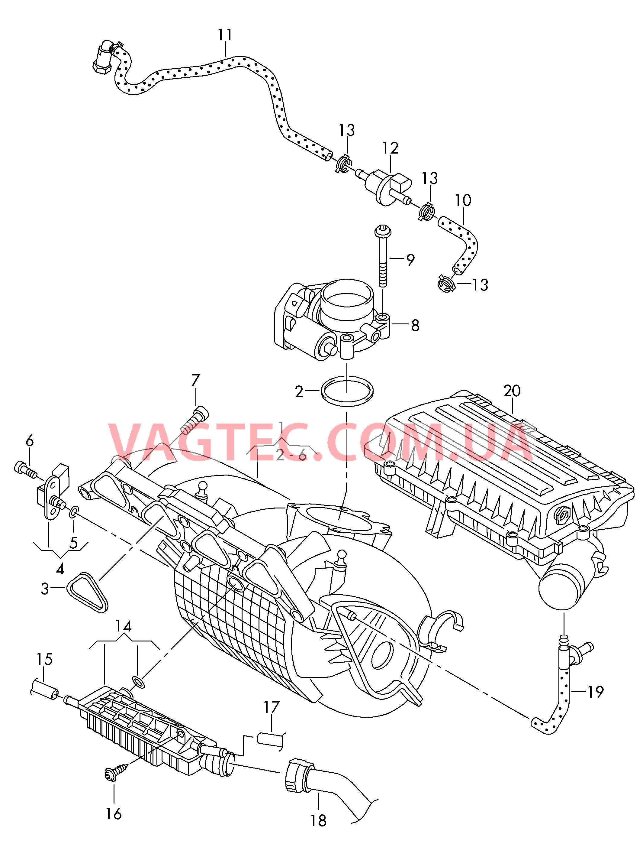 Cистема впуска воздуха  для VOLKSWAGEN Polo 2013-2