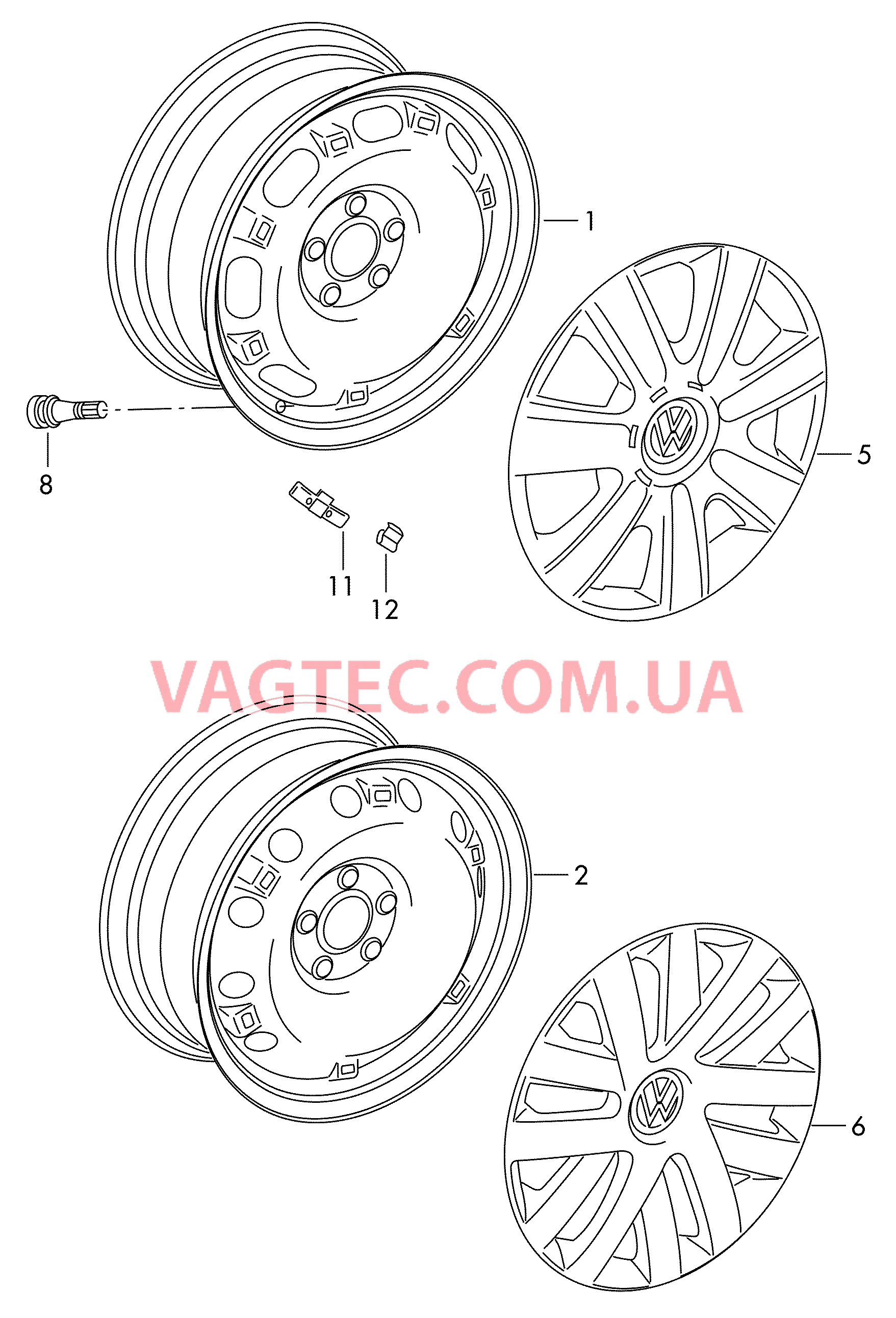 Стальной диск Колёсный колпак  для VOLKSWAGEN Polo 2012-2