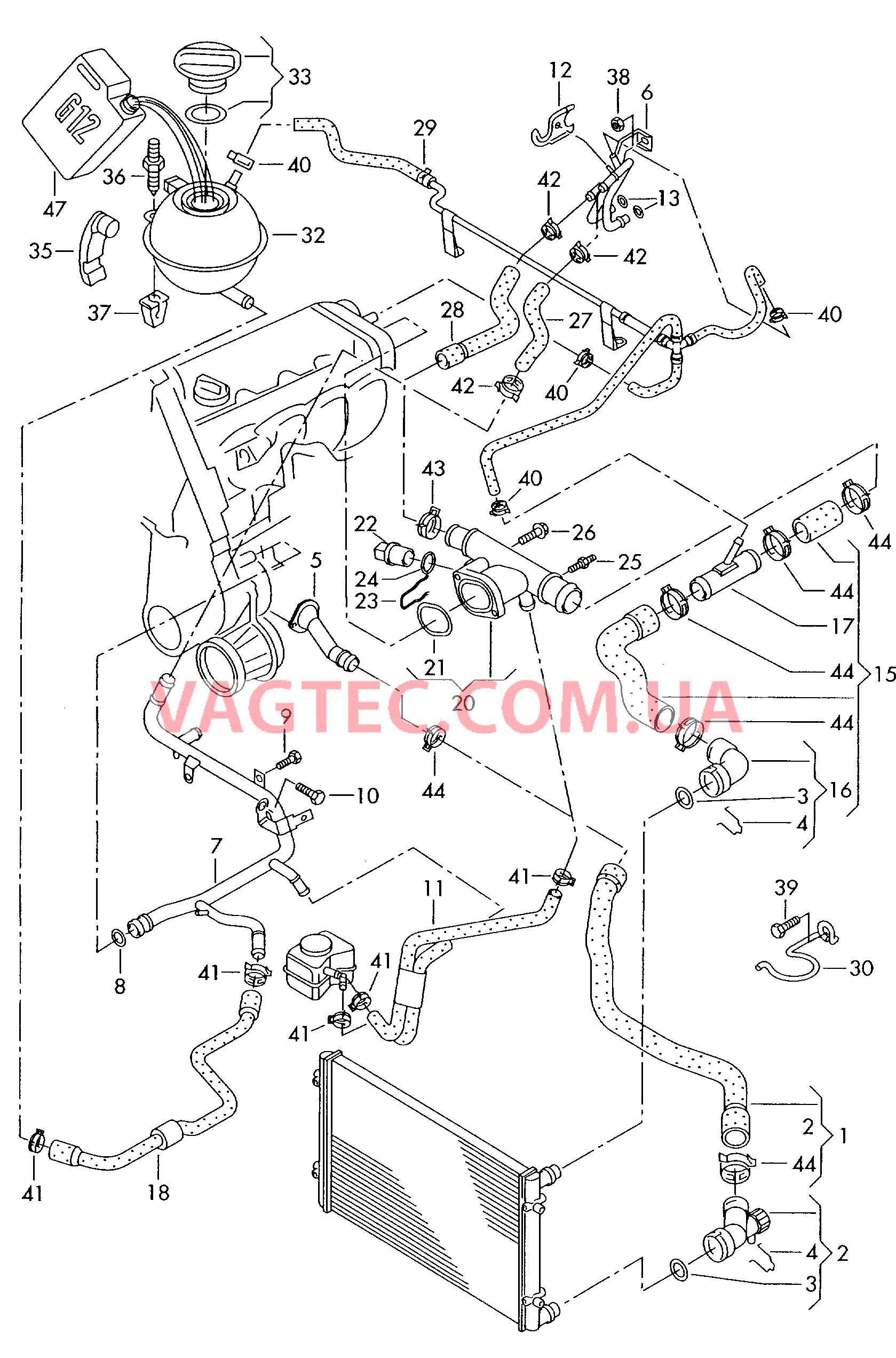 Шланги ОЖ и трубки Бачок, компенсационный  для VOLKSWAGEN Polo 2007