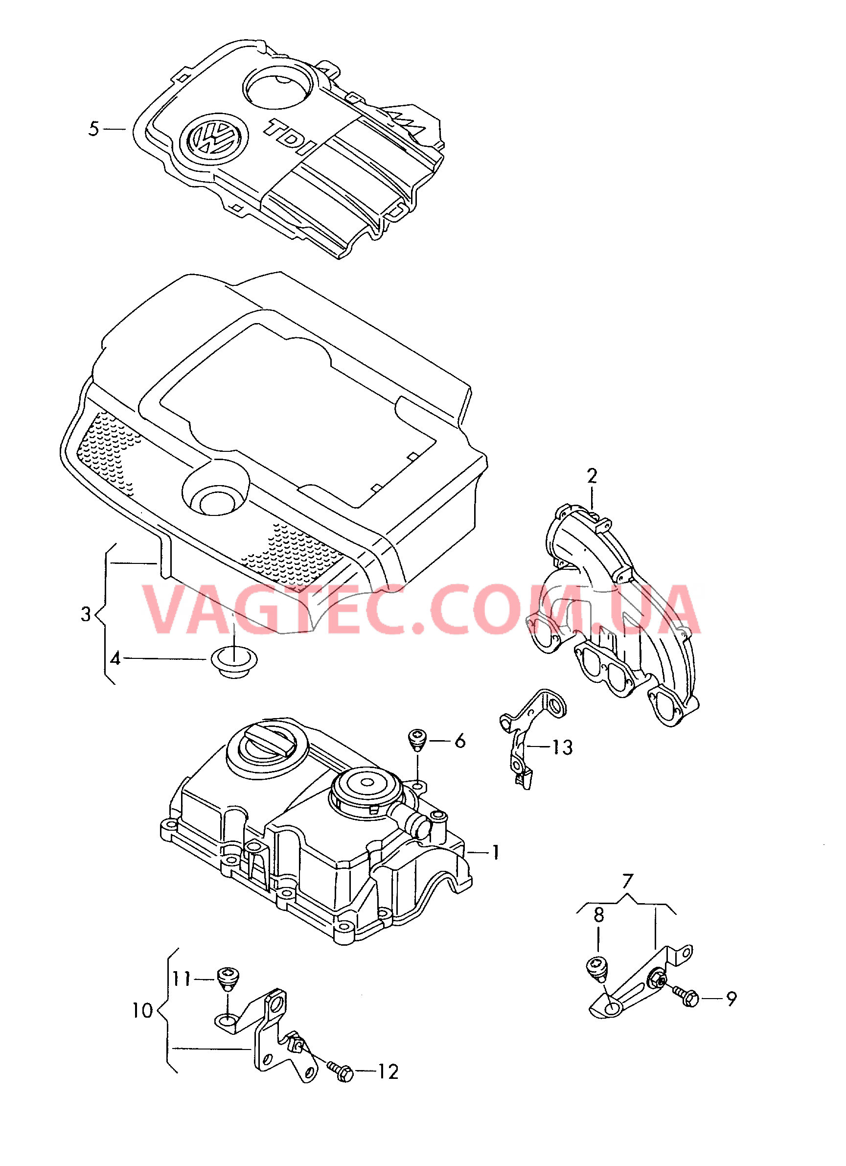 Защ. кожух впускн. коллектора  для VOLKSWAGEN Polo 2005-1