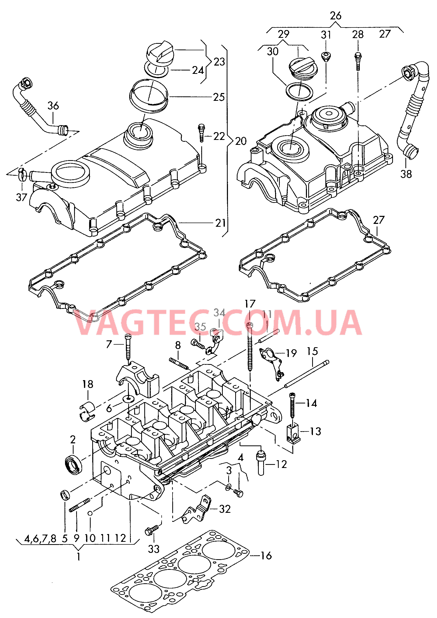 Головка блока цилиндров Крышка ГБЦ  для VOLKSWAGEN Polo 2006