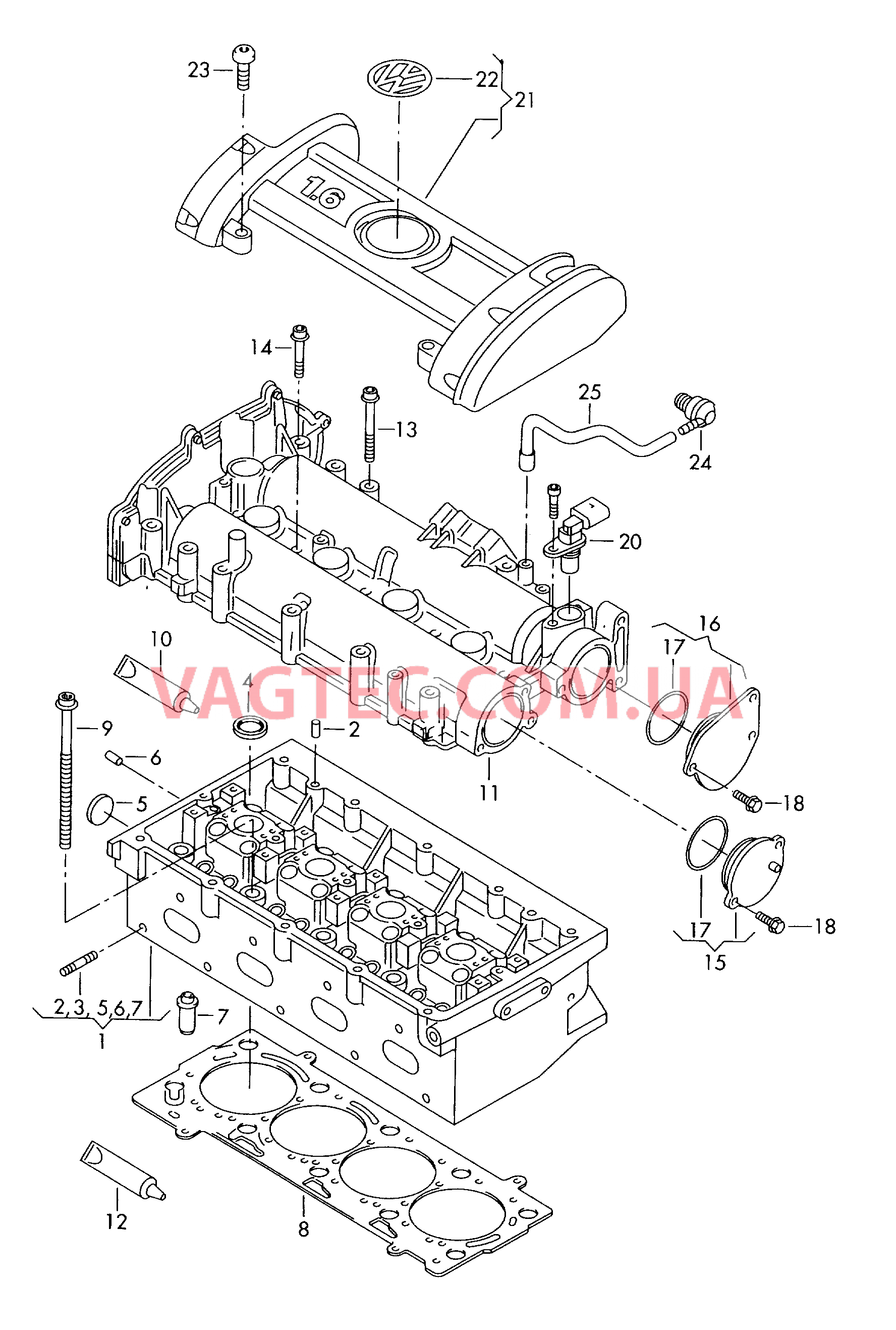 Головка блока цилиндров Крышка ГБЦ Кожух  для VOLKSWAGEN Polo 2006