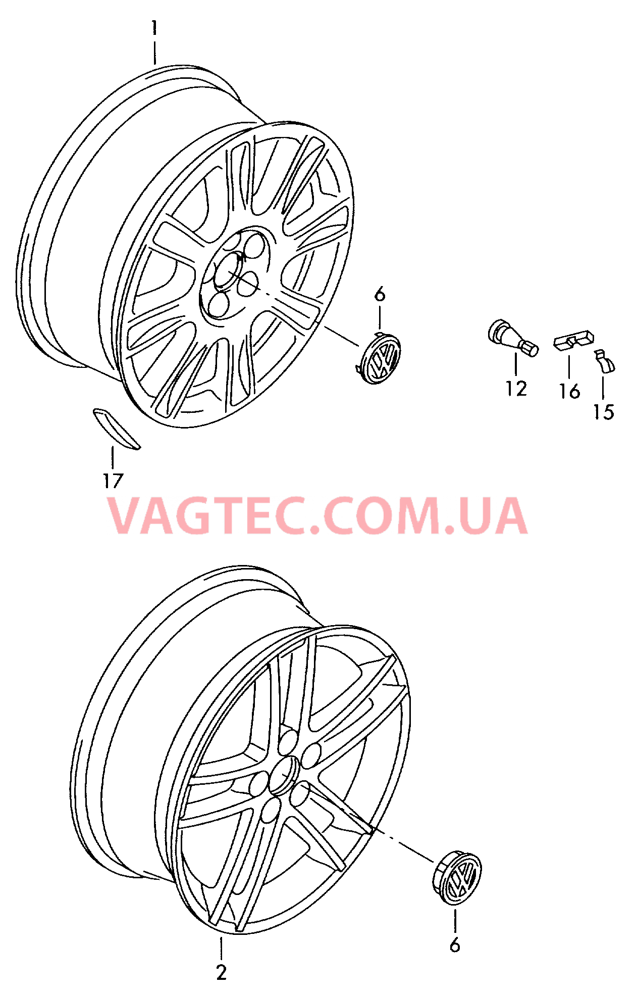 Алюминиевый диск Колпак колеса для а/м с индивидуальной комплектацией  для VOLKSWAGEN Polo 2010