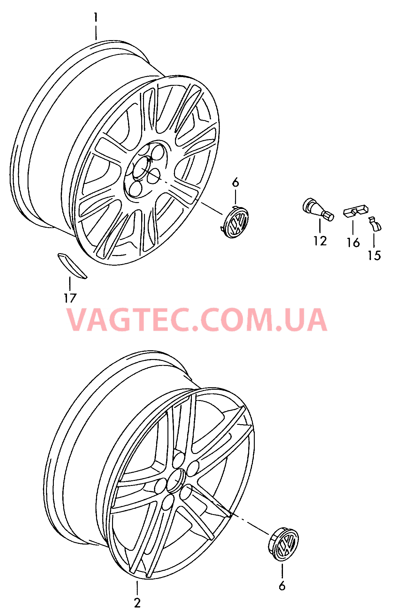 Алюминиевый диск Колпак колеса  для VOLKSWAGEN Polo 2007