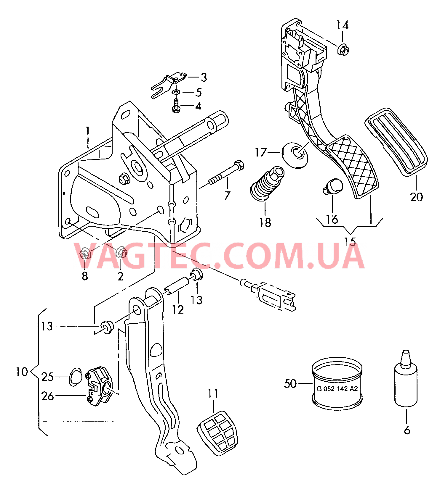 Педали тормоза и акселератора  для VOLKSWAGEN Polo 2008