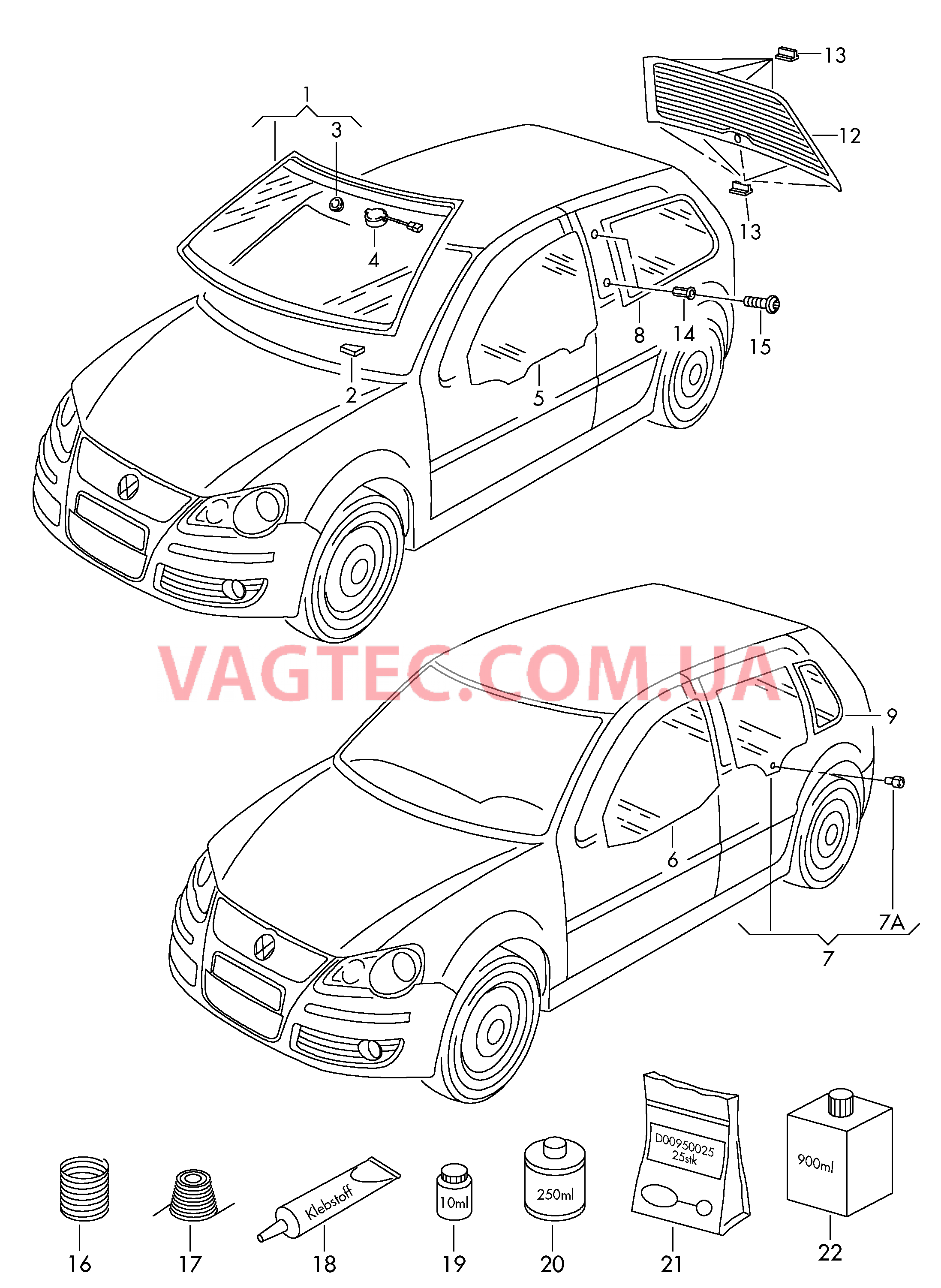 Cтекла оконные, уплотнители  для VOLKSWAGEN Polo 2010