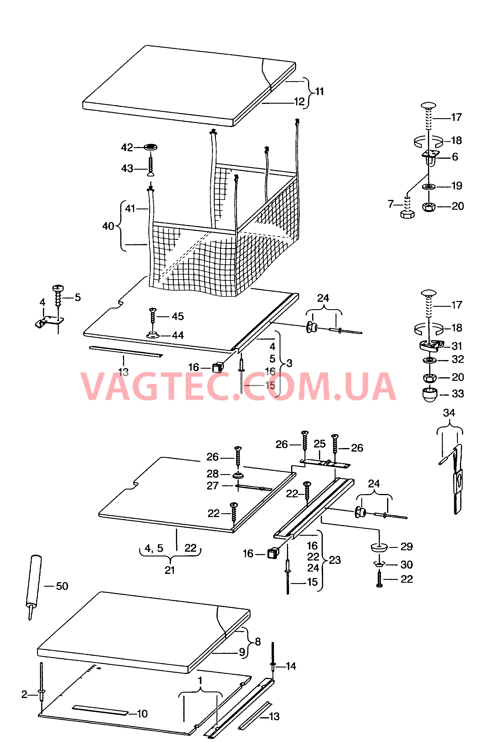 Двойн. постель в подъем. крыше  для VOLKSWAGEN Transporter 2003