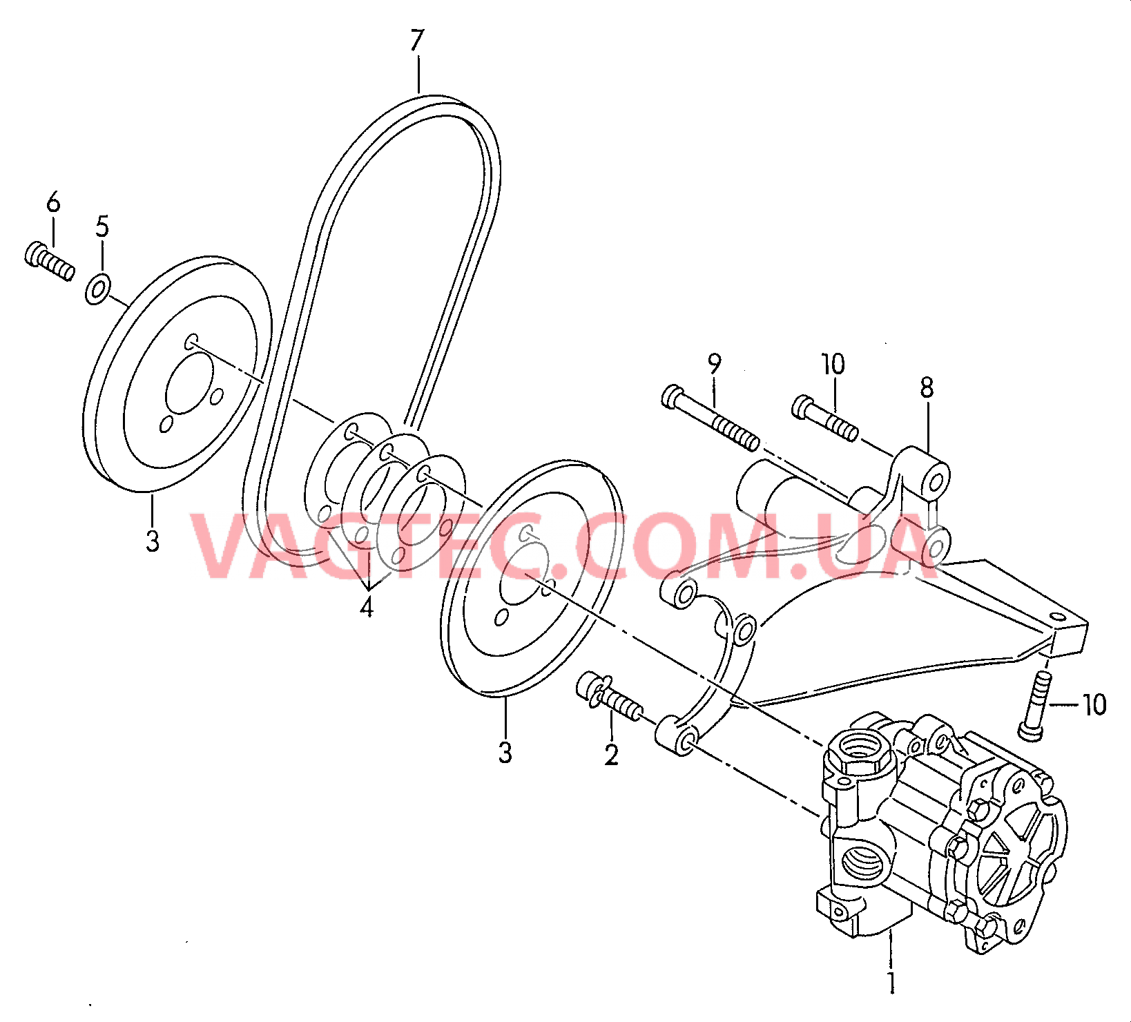 Крыльчатый насос для ГУРа  для VOLKSWAGEN Transporter 2003