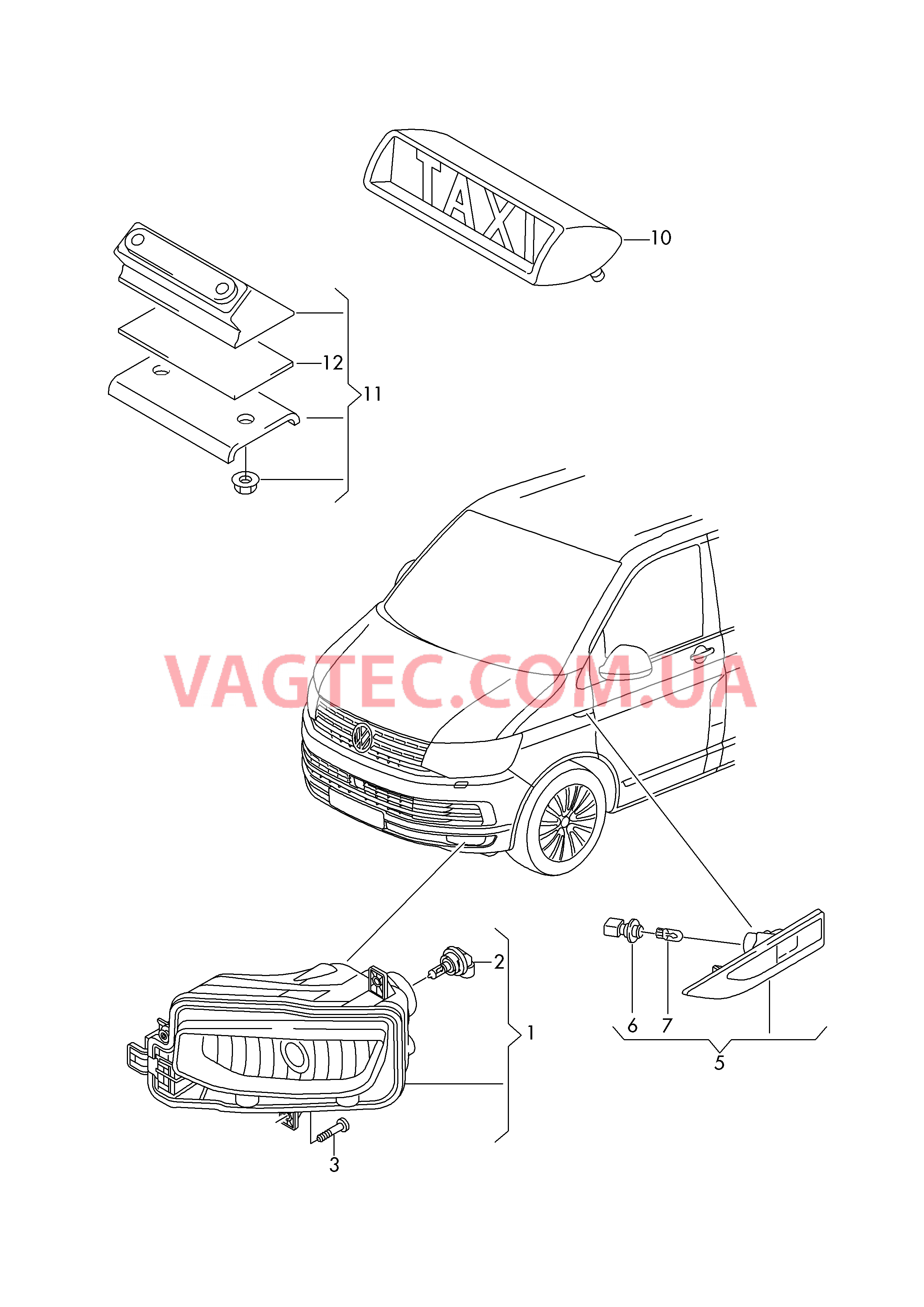 Галоген. противотуманная фара Фонарь указателя поворота  для VOLKSWAGEN Transporter 2016-1