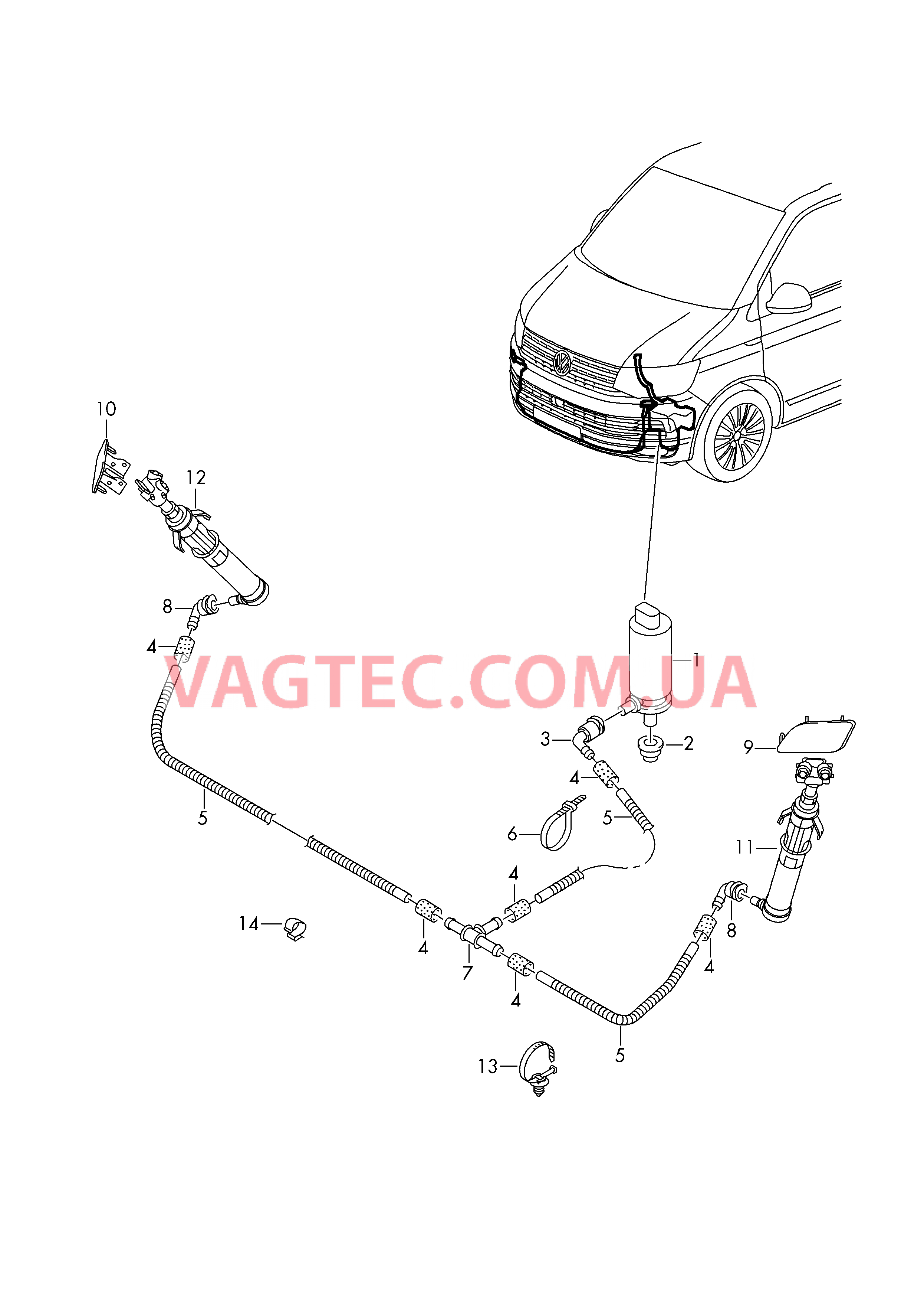 Омыватель фар  для VOLKSWAGEN Transporter 2018-1