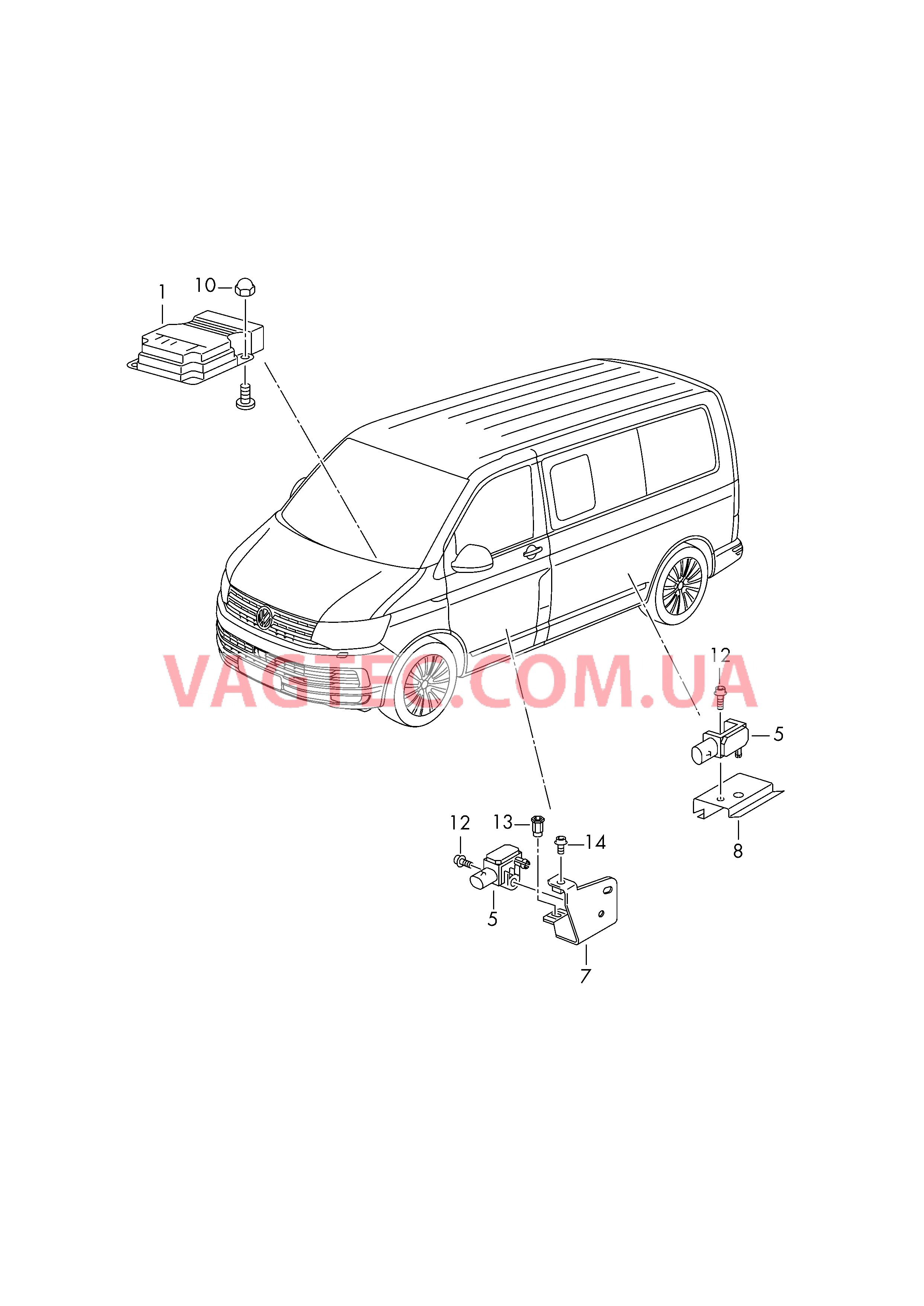 Электродетали для подуш.безоп.  для VOLKSWAGEN Transporter 2016