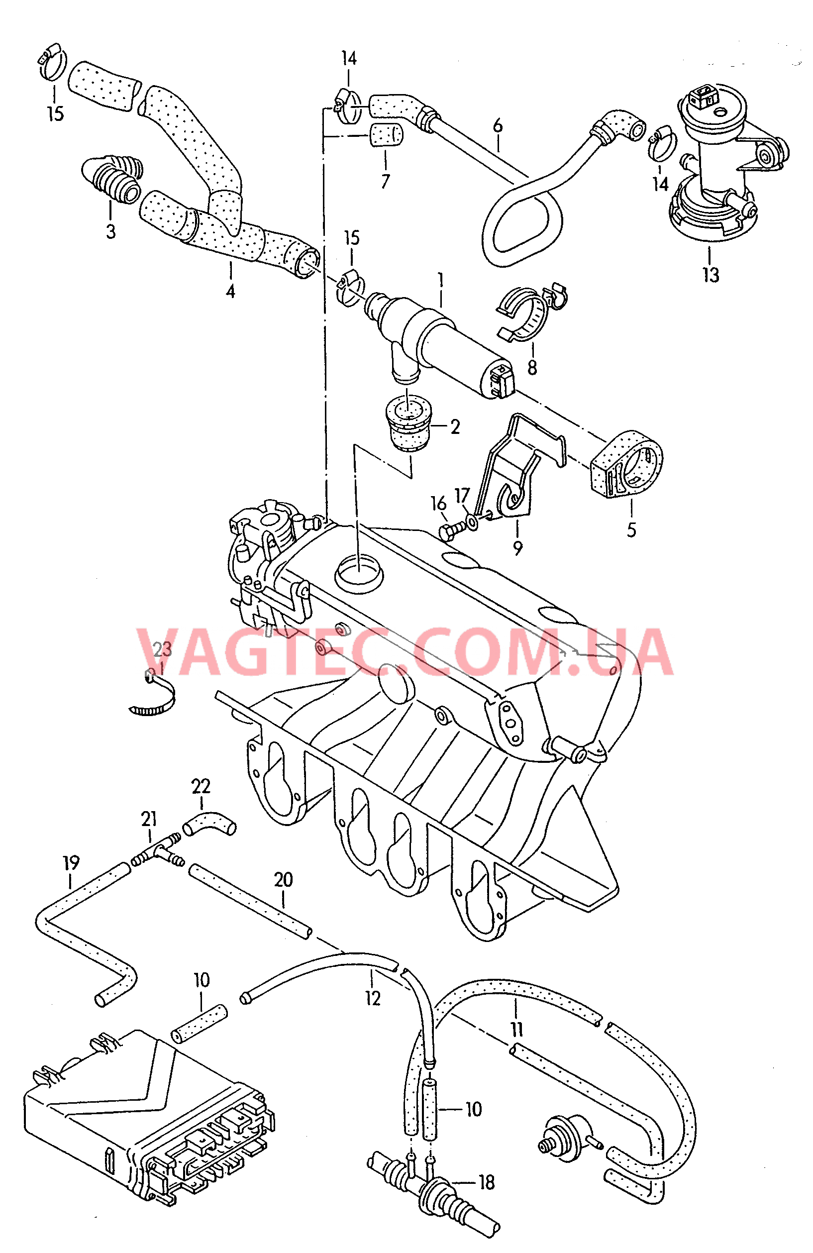 Вакуумная система Cистема улавл. паров топлива  для VOLKSWAGEN Transporter 2004