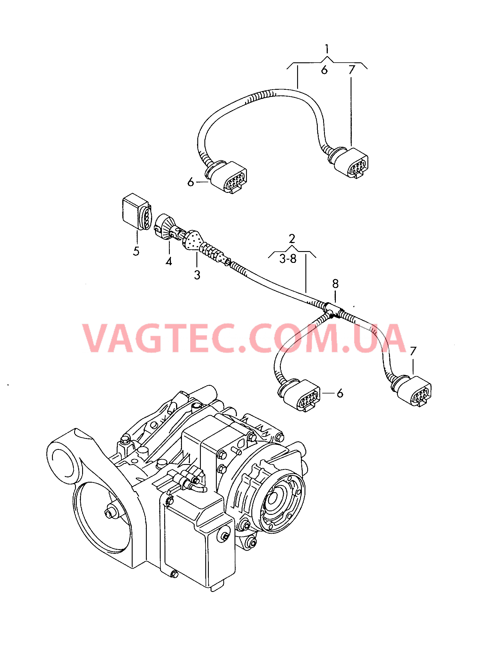 Кабель-адаптер для привода задней оси  для VOLKSWAGEN Transporter 2008