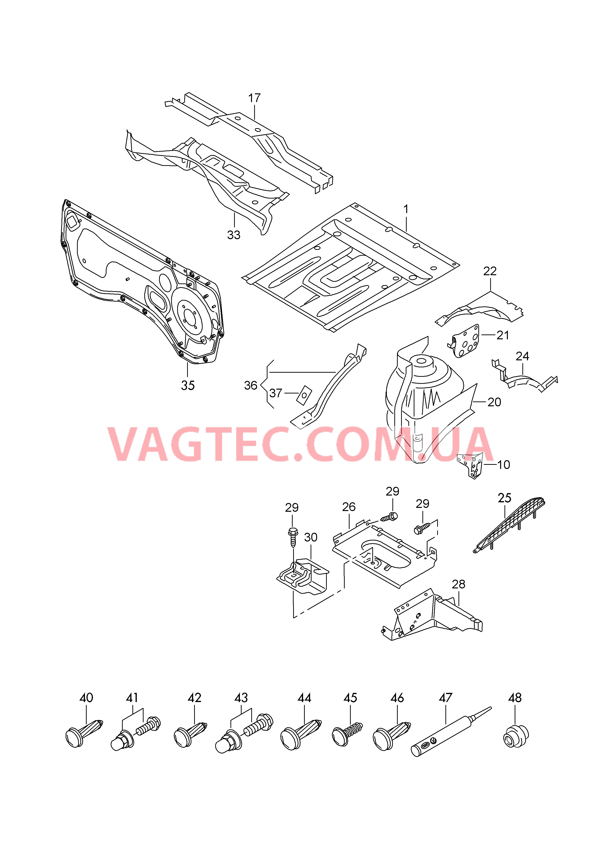 Панель пола  для VOLKSWAGEN Transporter 2018