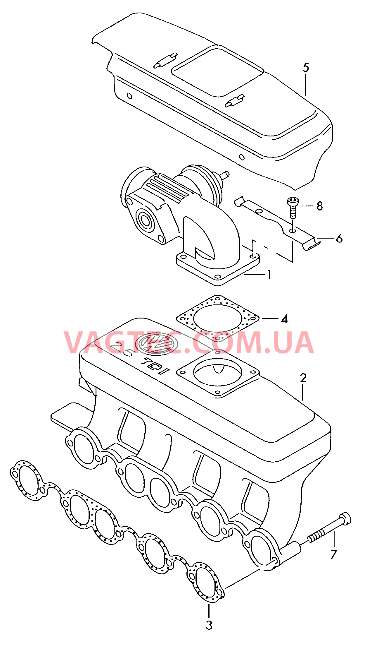 Патрубок впускного тракта  для VOLKSWAGEN Transporter 2000