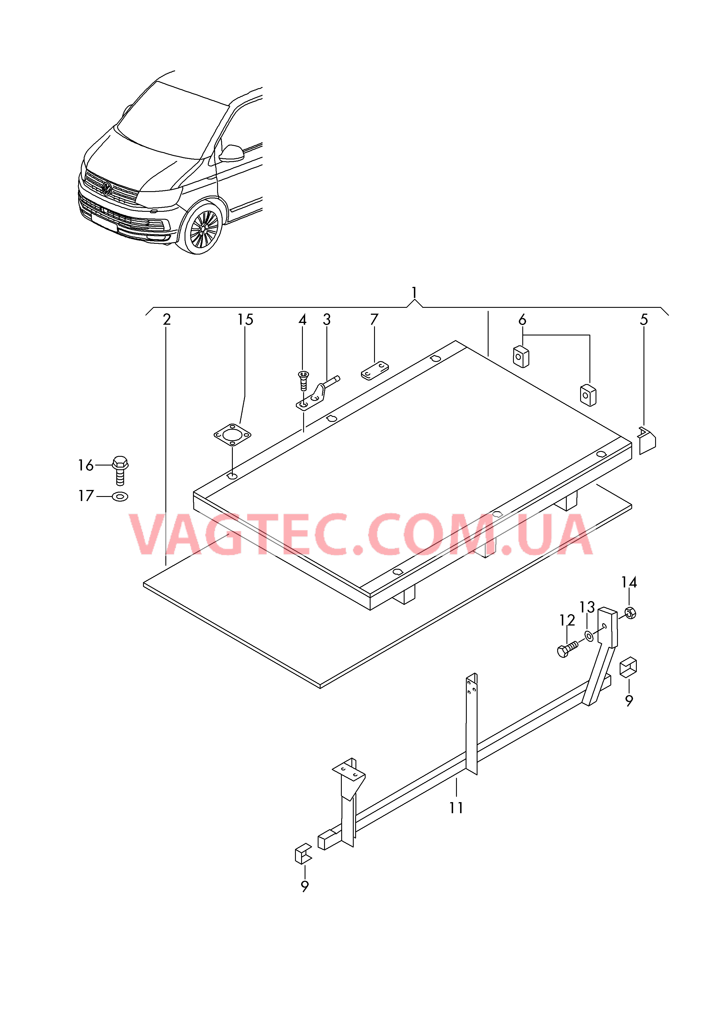 Панель пола багажного отсека  для VOLKSWAGEN Transporter 2019-1