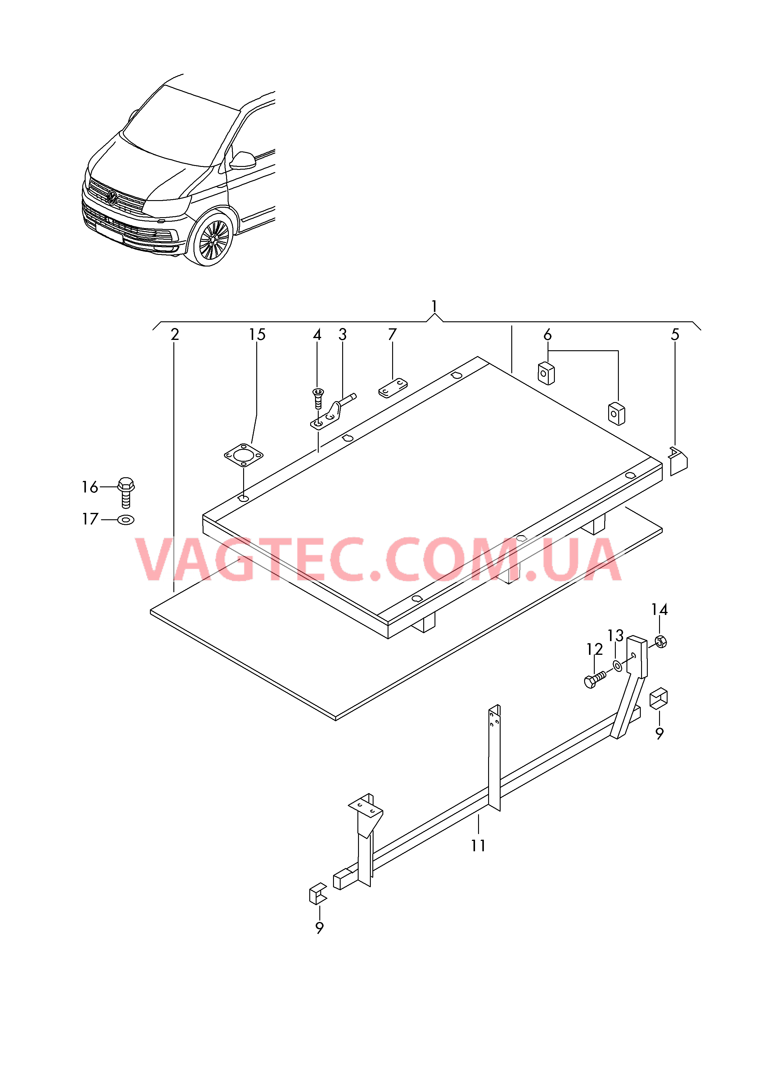 Панель пола багажного отсека  для VOLKSWAGEN Transporter 2018-1