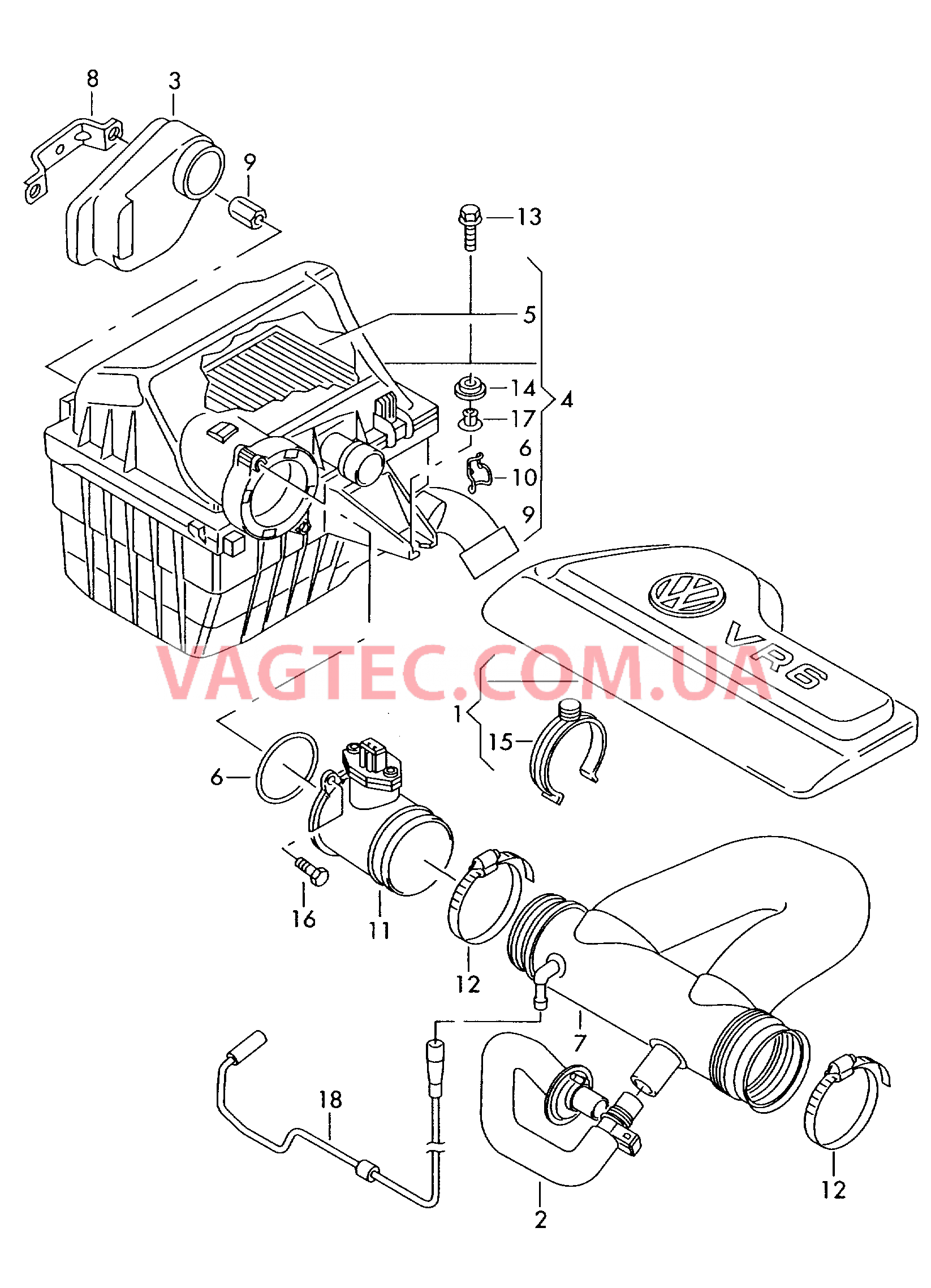 Возд. фильтр с сопутств. деталями  для VOLKSWAGEN Transporter 2000