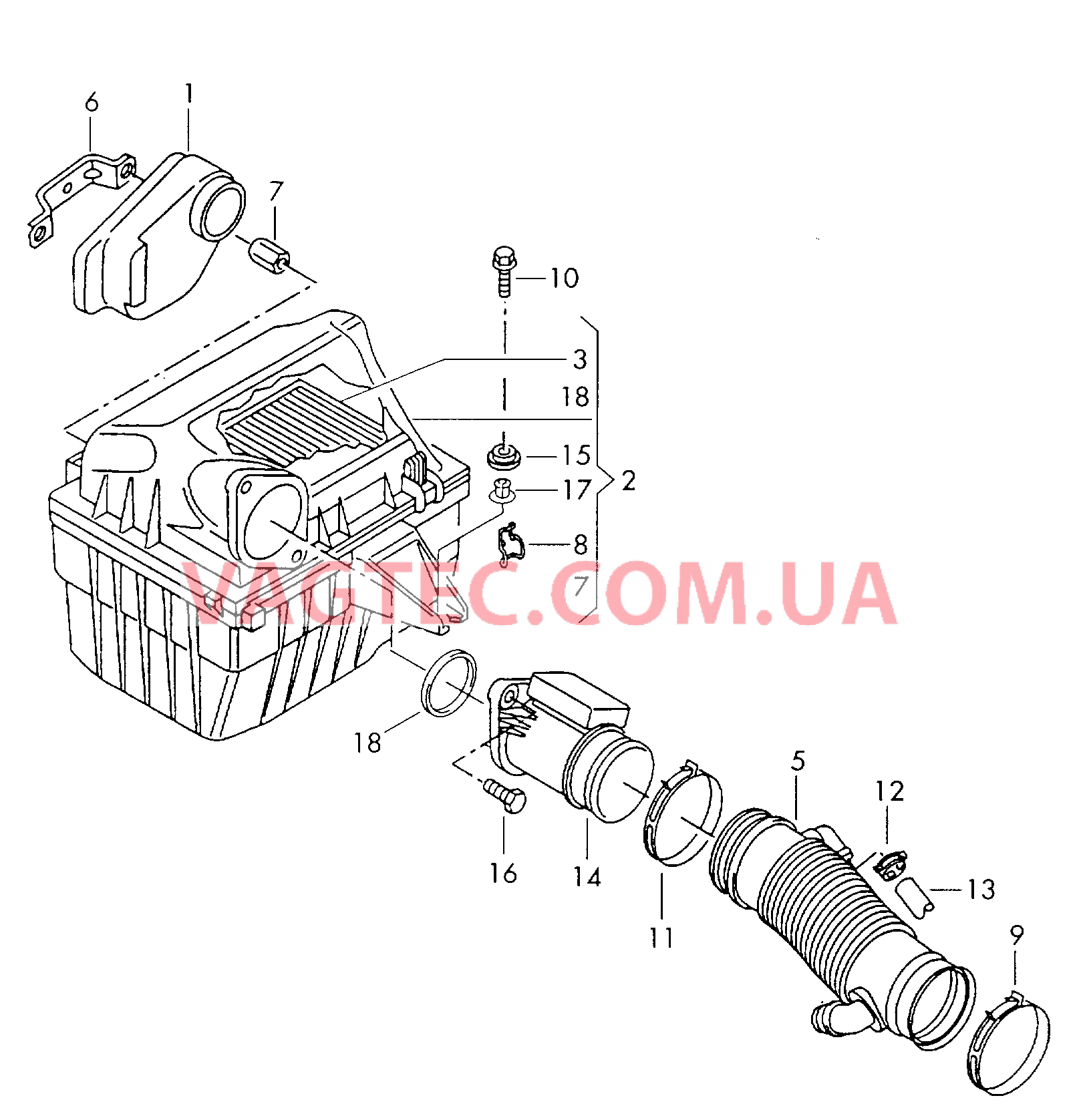 Возд. фильтр с сопутств. деталями  для VOLKSWAGEN Transporter 2001