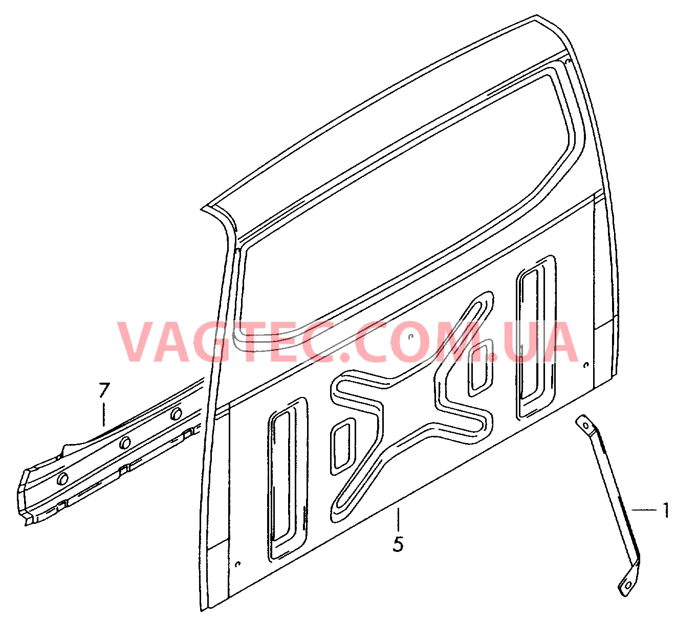 Cтенка задняя  для VOLKSWAGEN Transporter 2006-1