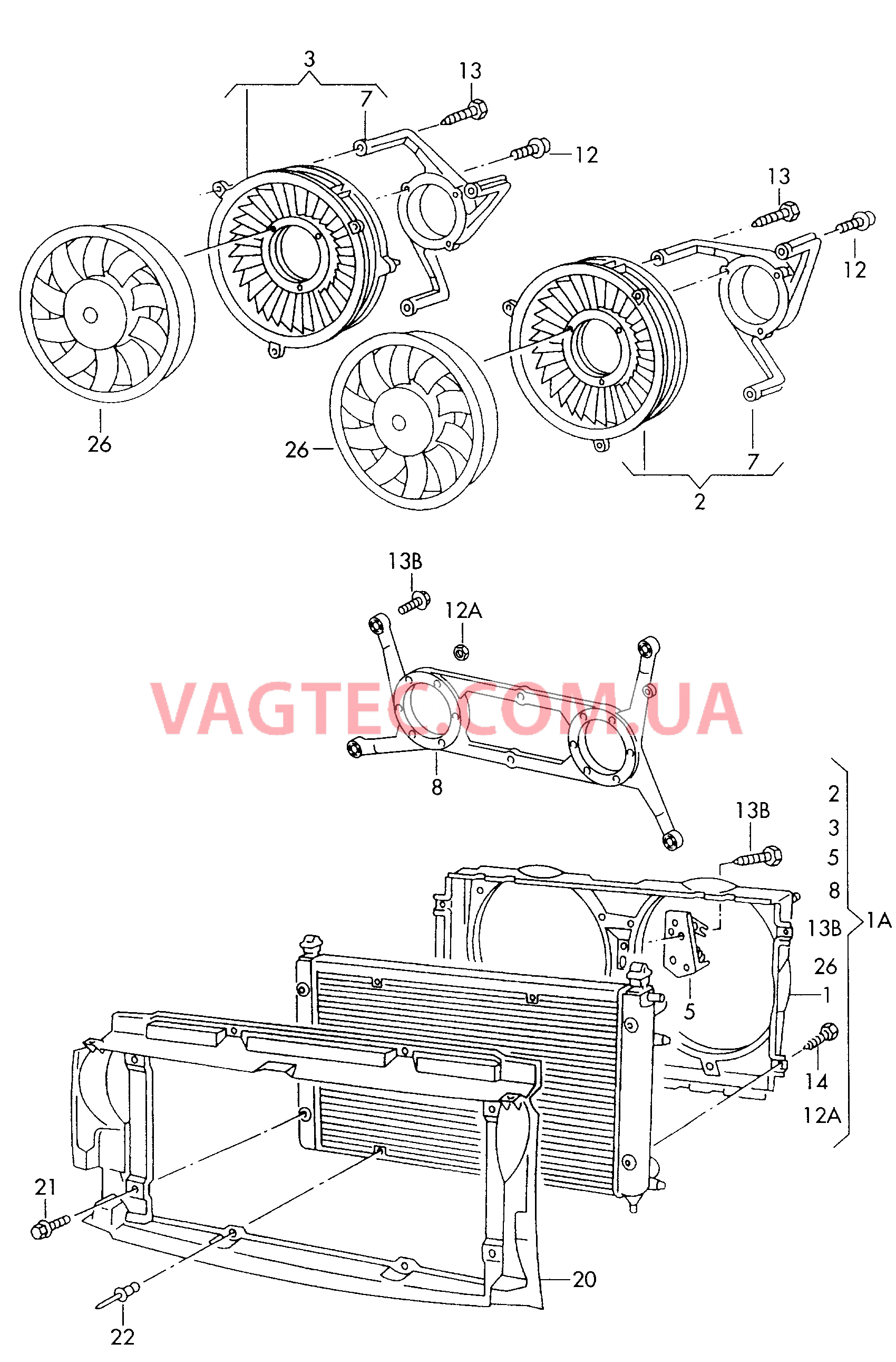 Воздуховод Рамка вентилятора   F             >> 70-Y-107 115* для VOLKSWAGEN Transporter 2004