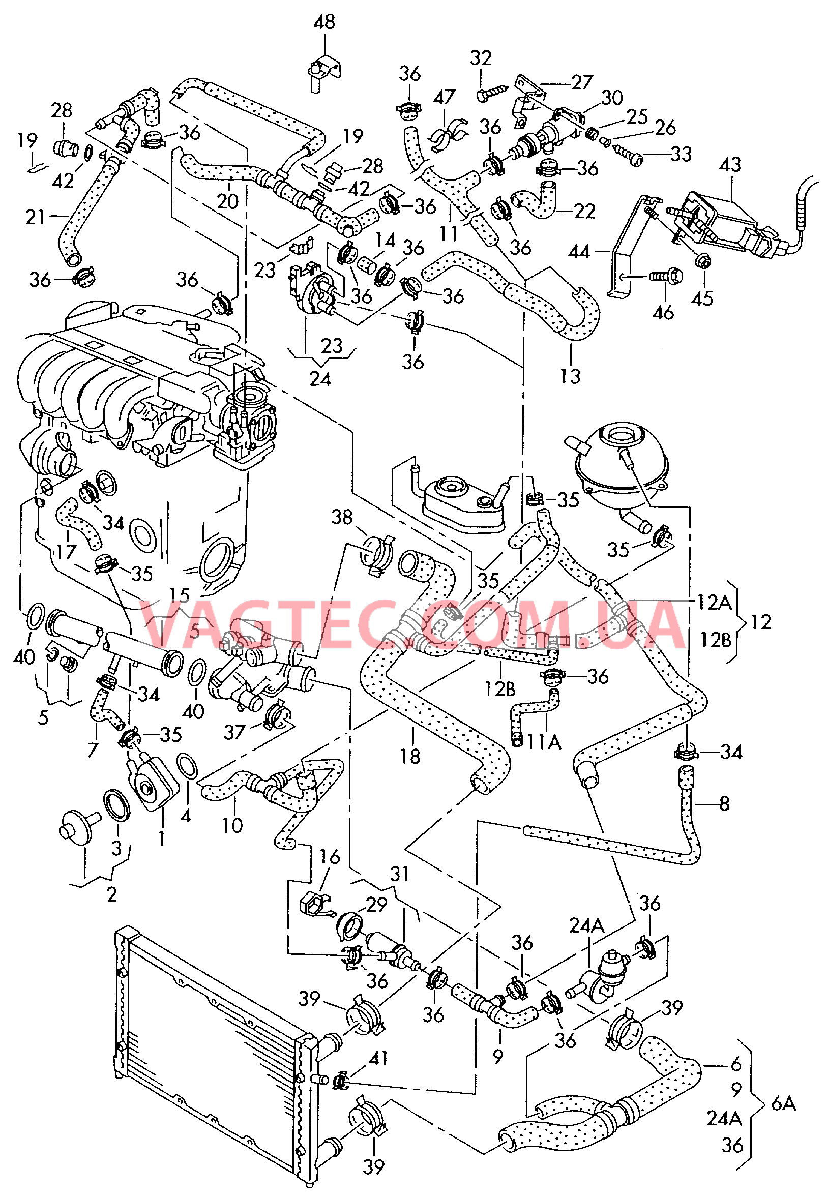 Шланги ОЖ и трубки  Радиатор, масляный для а/м с системой отопления с ручной регулировкой  для автомобилей с кондицион. F 70-X-080 001>>* для VOLKSWAGEN Transporter 2001