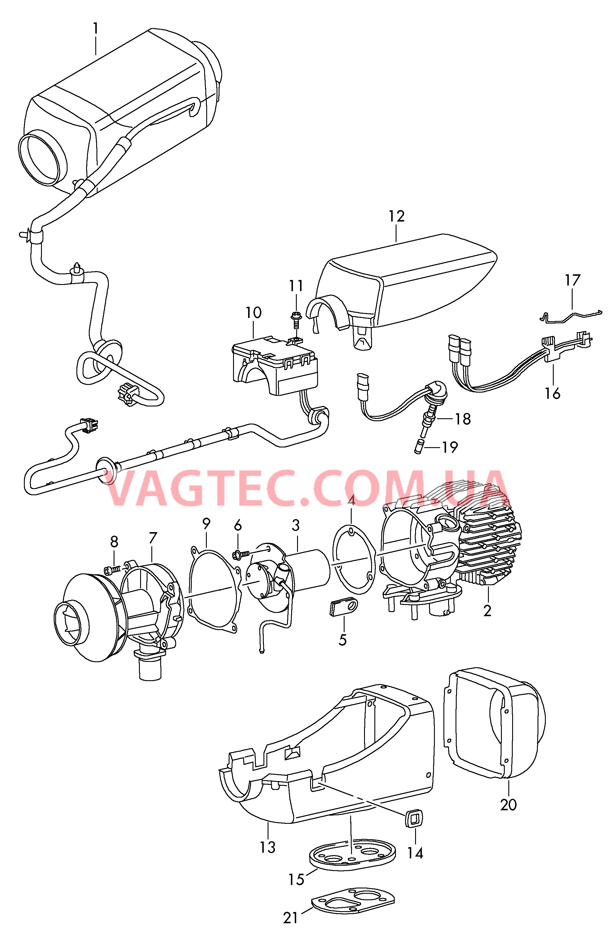 Автономный отопитель Вентилятор  для VOLKSWAGEN Transporter 2010-3