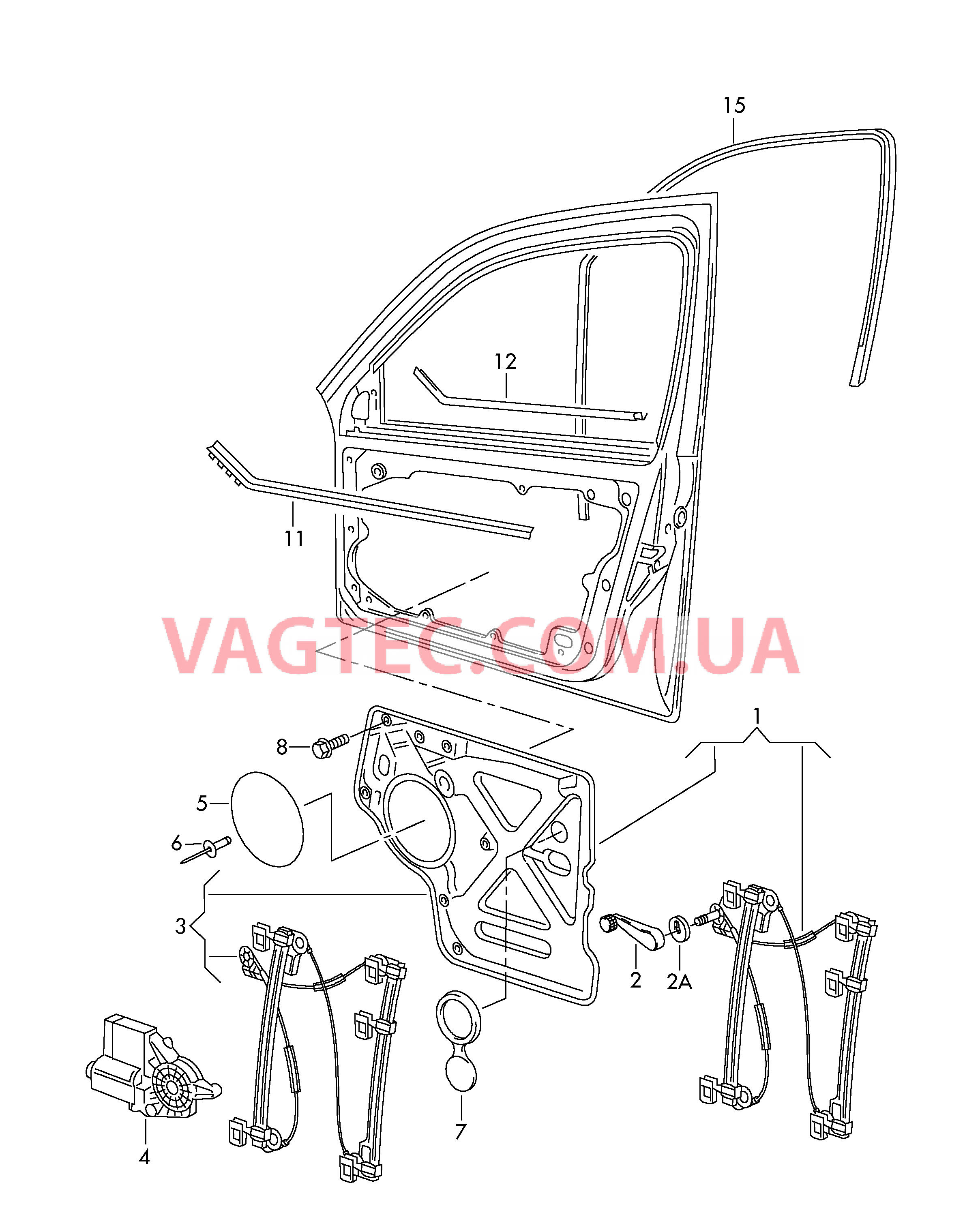 Cтеклоподъемник Уплотнитель двери направляющая стекла  для VOLKSWAGEN Transporter 2010-3