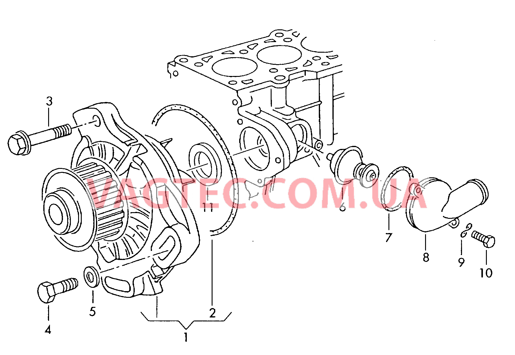 Насос системы охлаждения  для VOLKSWAGEN Transporter 2001