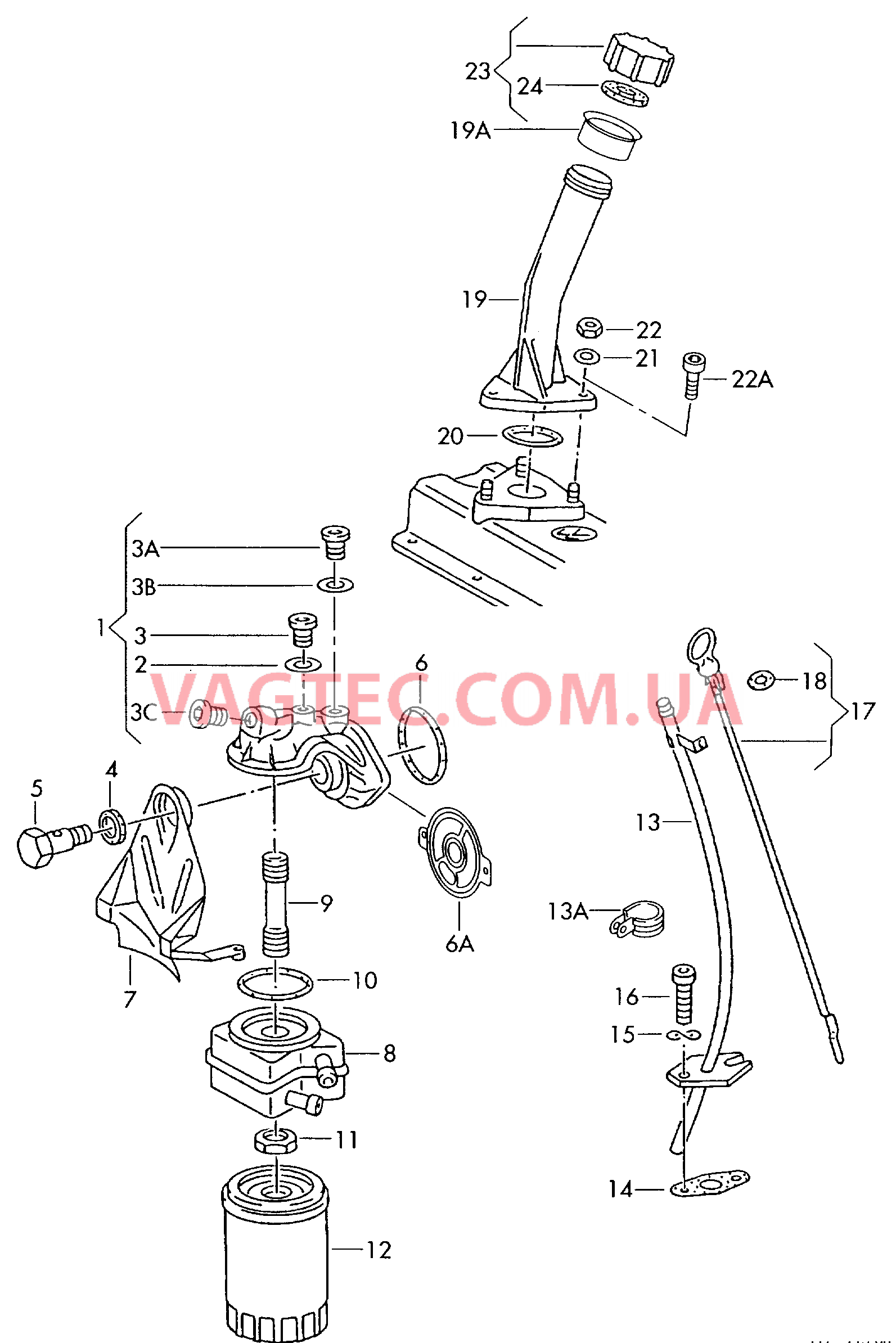 Кронштейн масляного фильтра Фильтр, масляный  для VOLKSWAGEN Transporter 2001