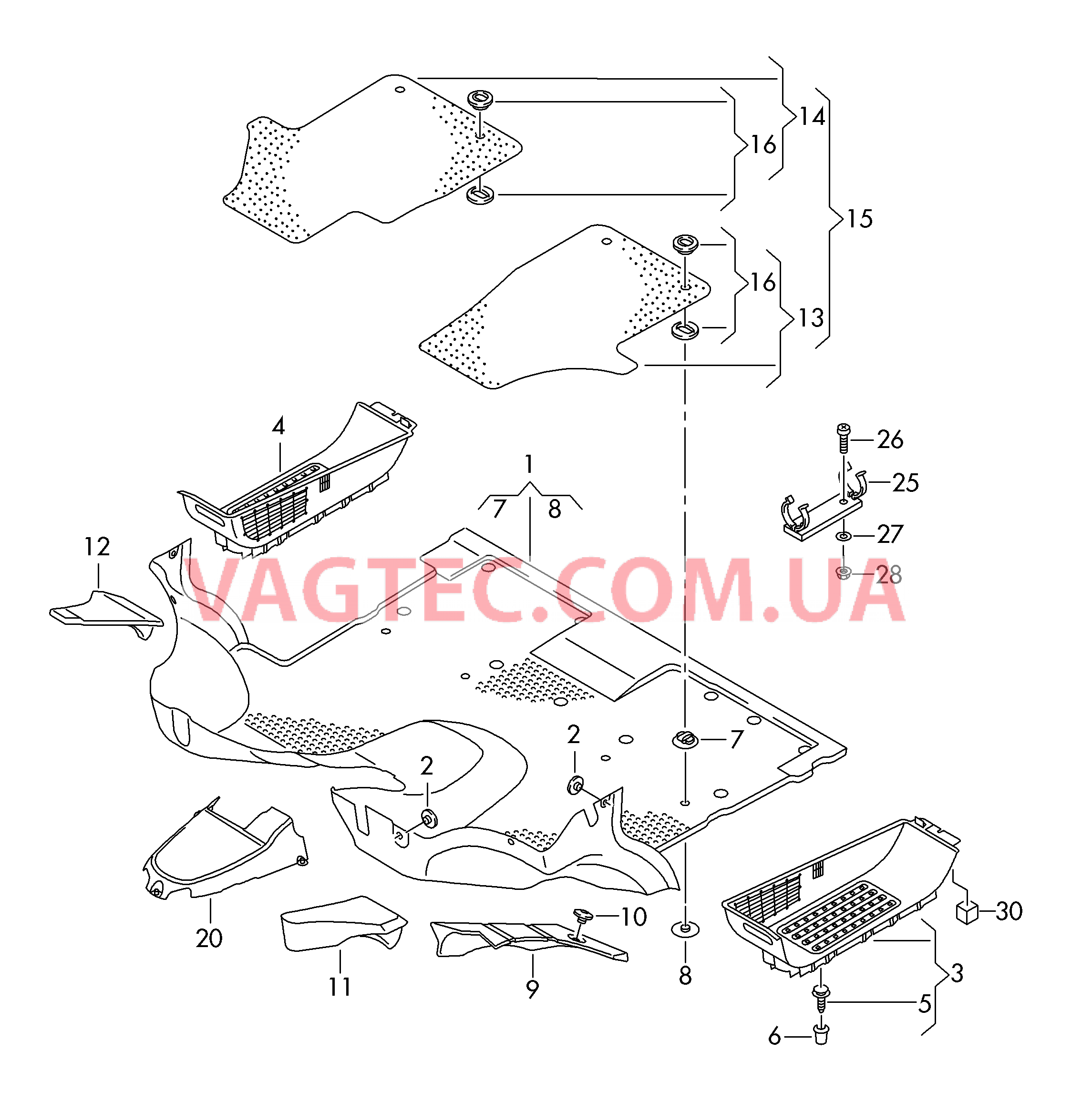 Коврики Cтупенчатая вставка для кабины водителя F 7H-5-000 001>> для VOLKSWAGEN Transporter 2004-1