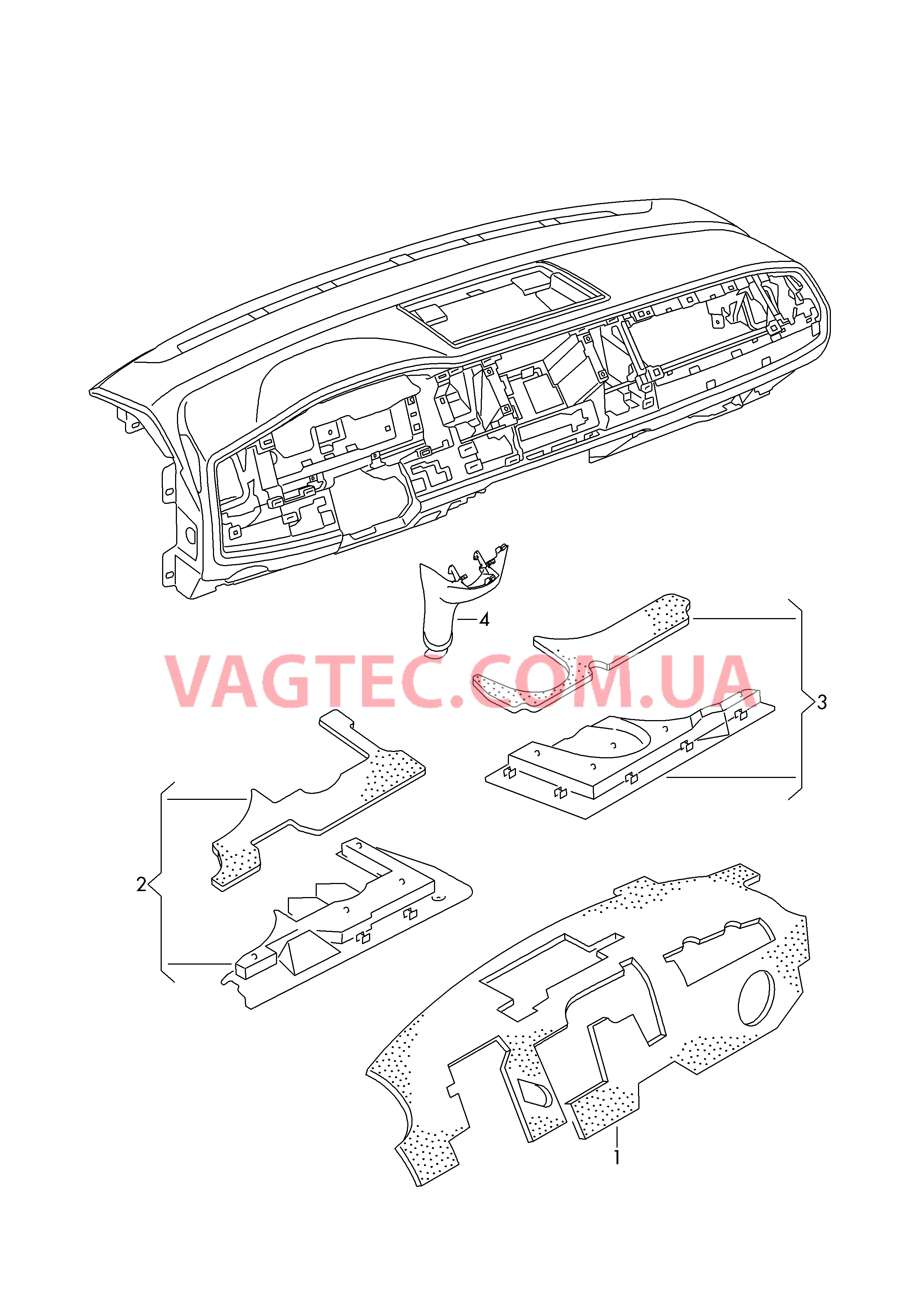 Шумоизоляция панели приборов Накладка для панели приборов  для VOLKSWAGEN Transporter 2016-1