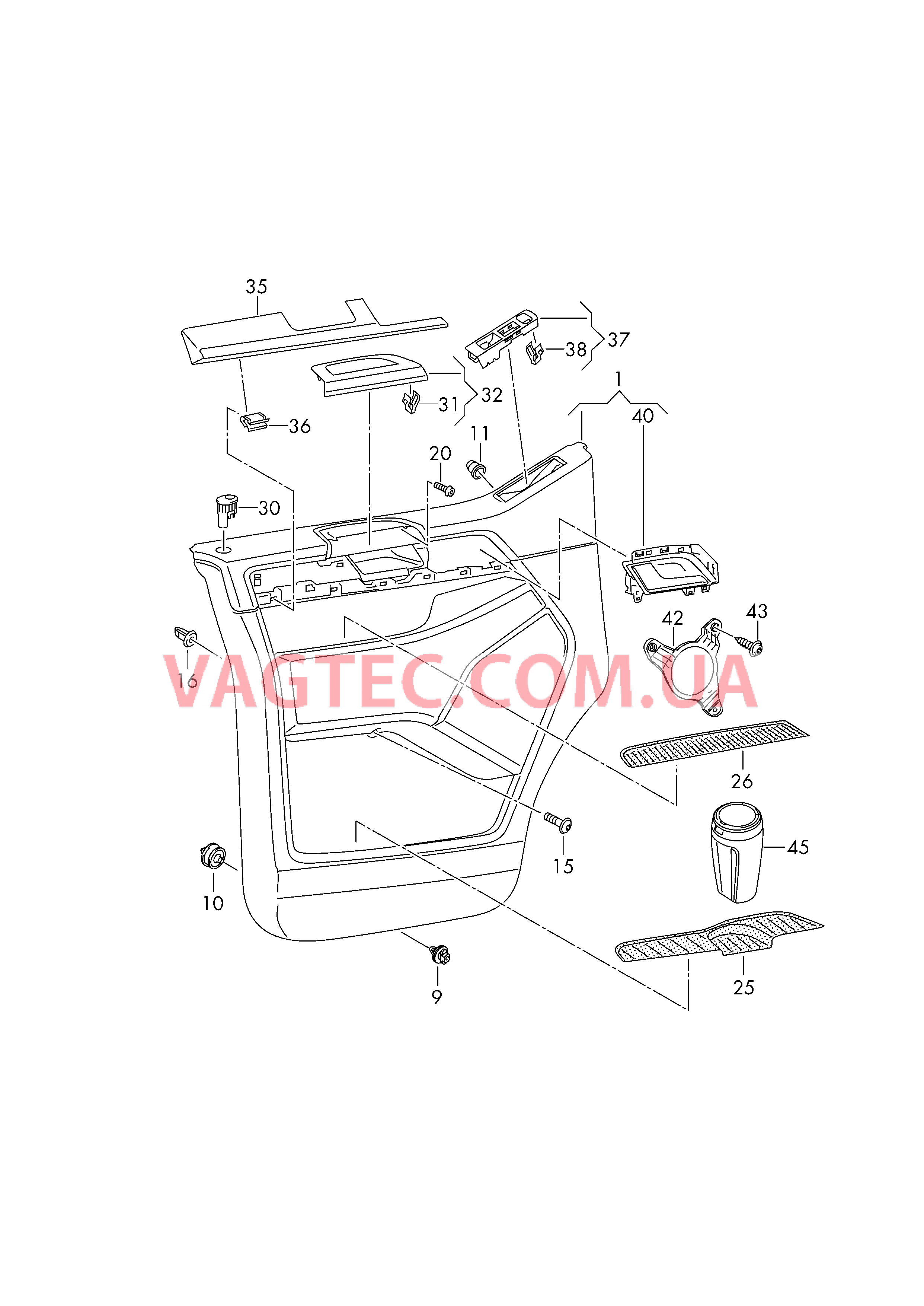 Обшивки дверей  для VOLKSWAGEN Transporter 2017-1