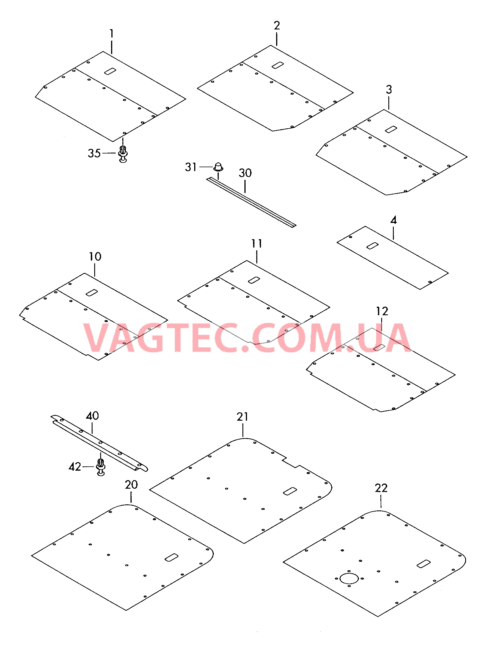 Обивка крыши  F 7H-5-000 001>> для VOLKSWAGEN Transporter 2003-1