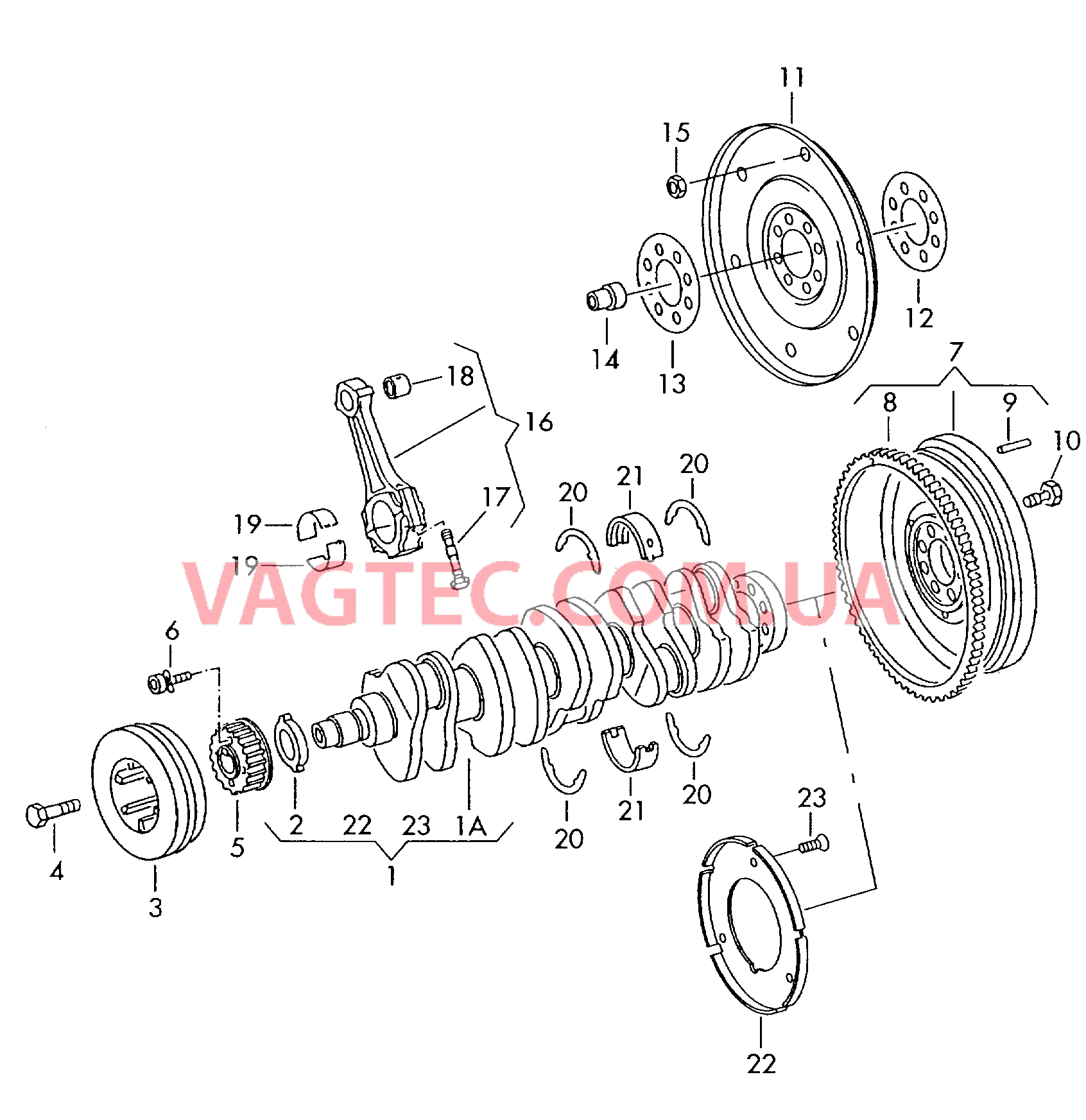 Коленчатый вал Шатун Опора  для VOLKSWAGEN Transporter 2002