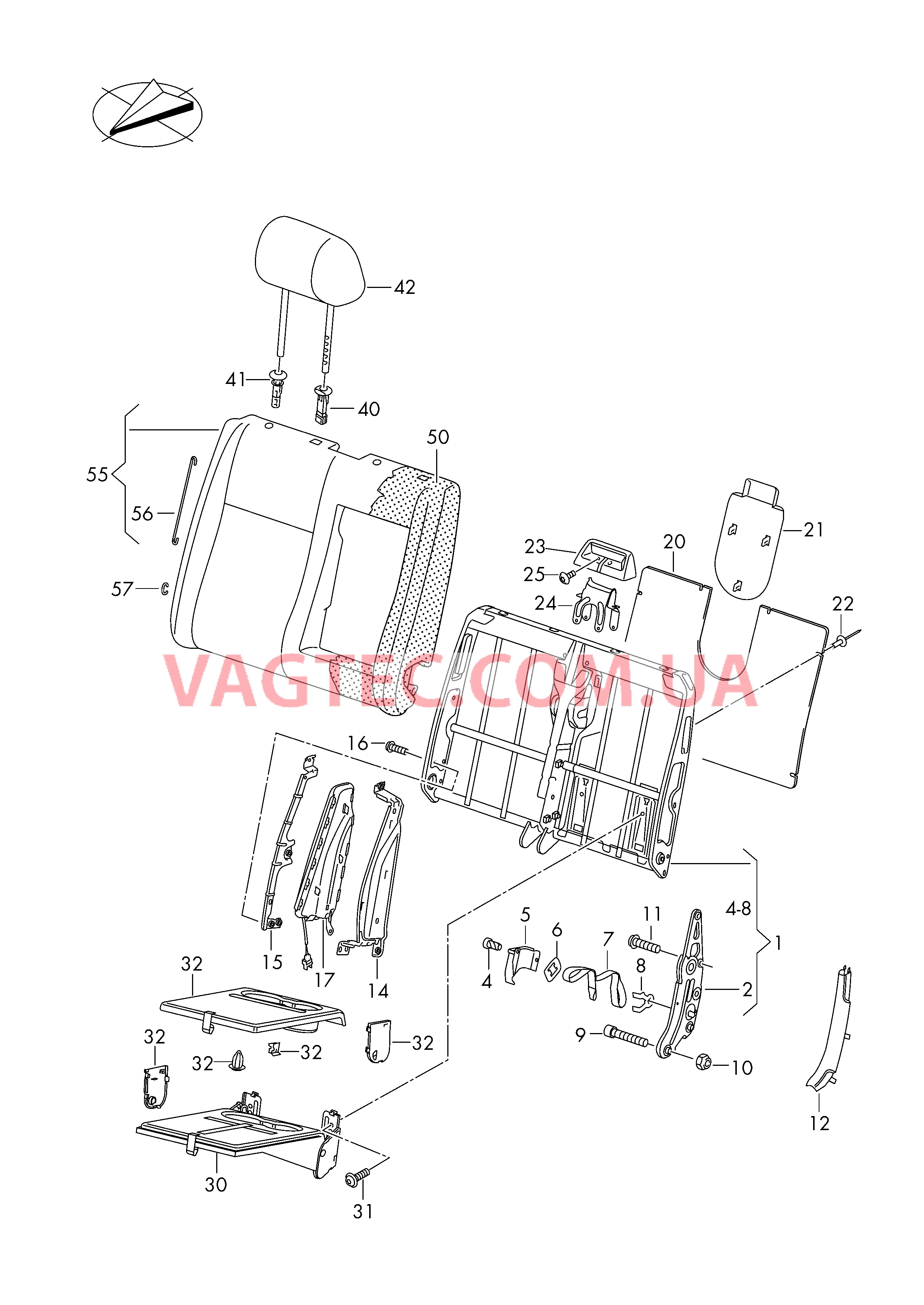 Каркас спинки  для VOLKSWAGEN Transporter 2017-1