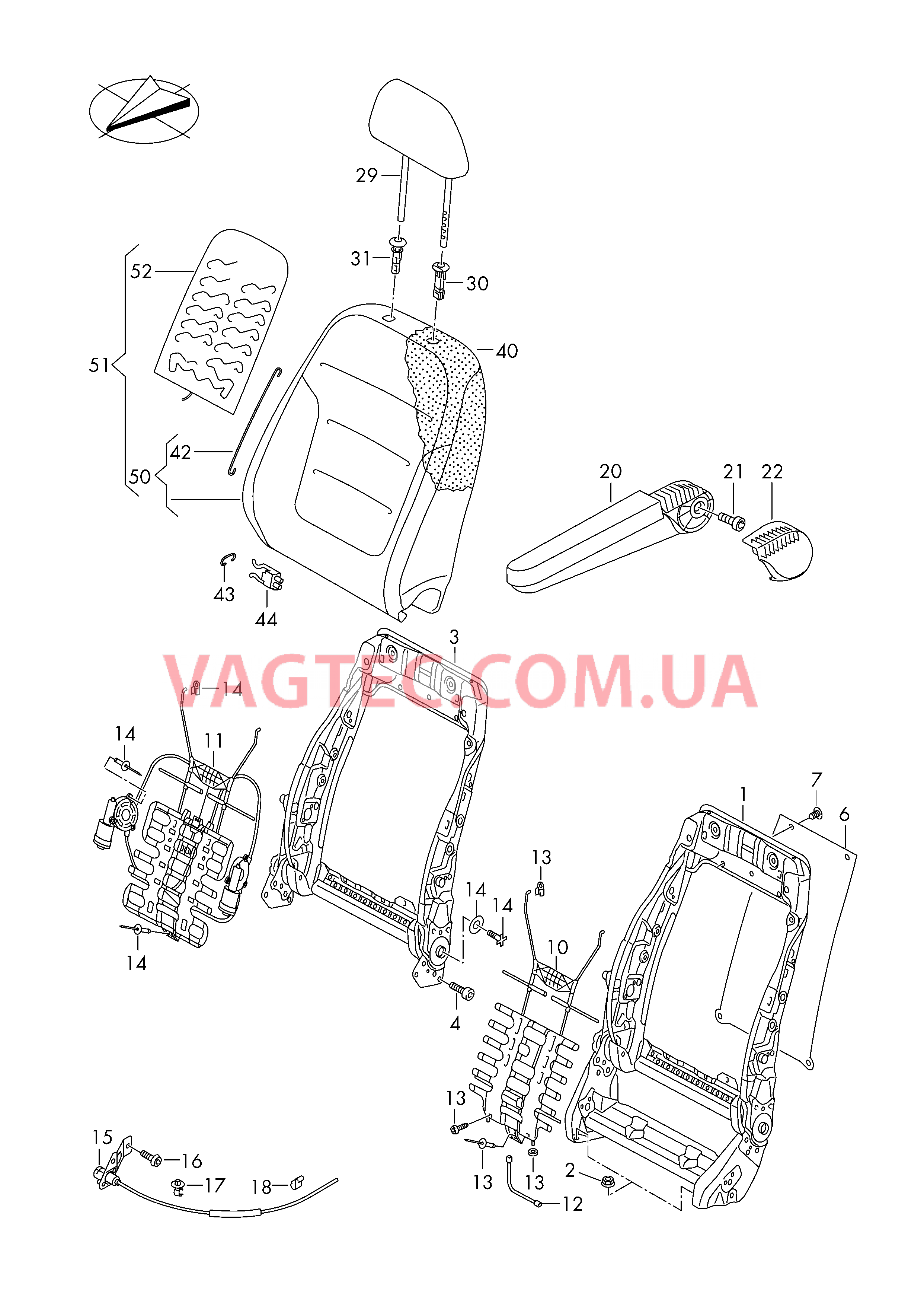 Каркас спинки  для VOLKSWAGEN Transporter 2018-1