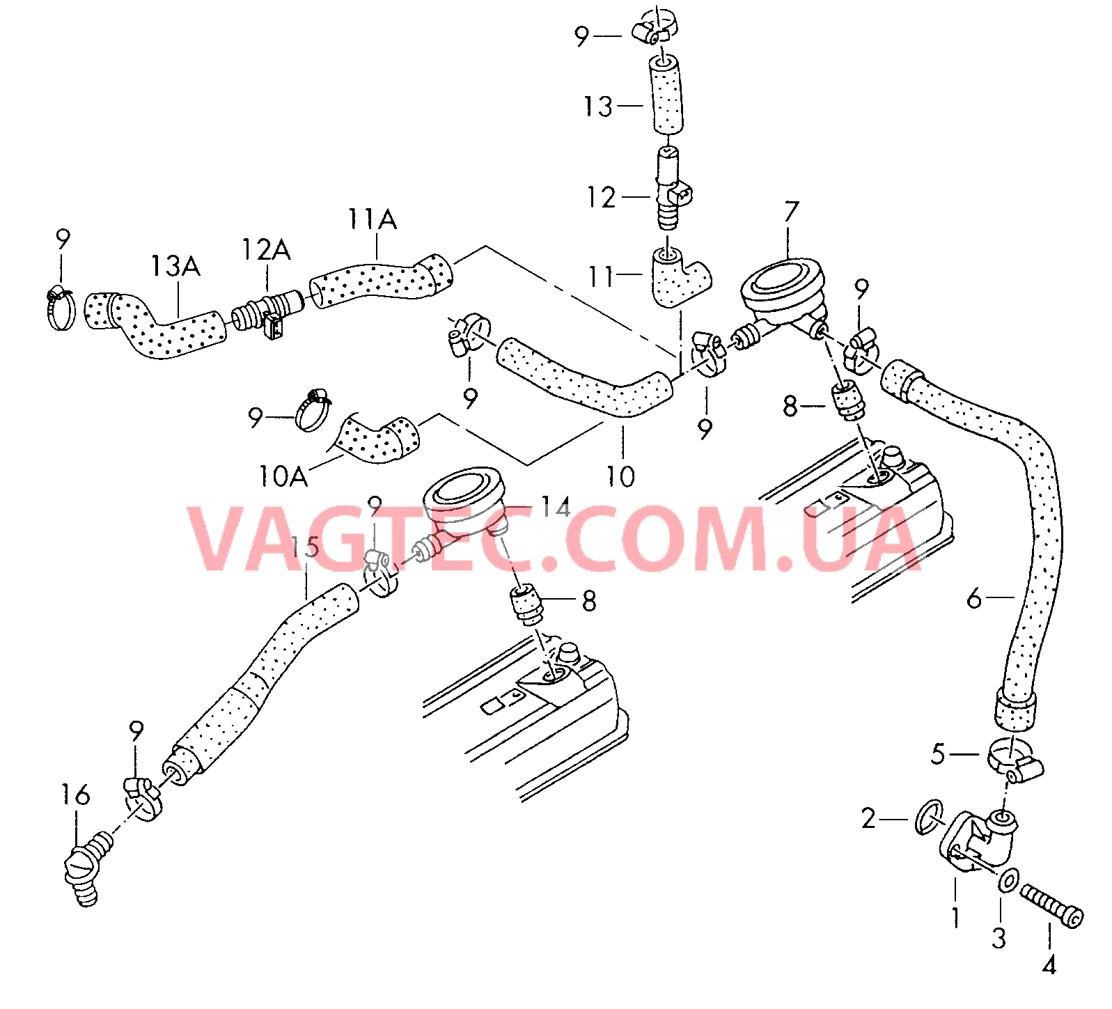 Вентиляция для крышки головки блока  для VOLKSWAGEN Transporter 2003